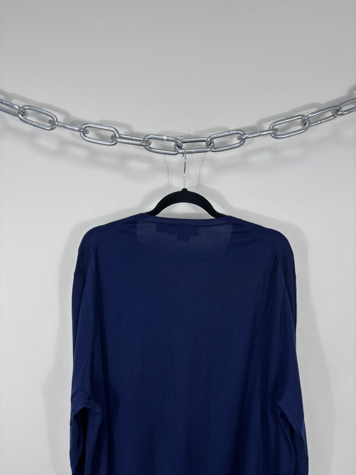 Polo Ralph Lauren Vintage Polo Ralph Lauren Blue Pima Cotton V-Neck Sweater Size US XXL / EU 58 / 5 - 10 Thumbnail