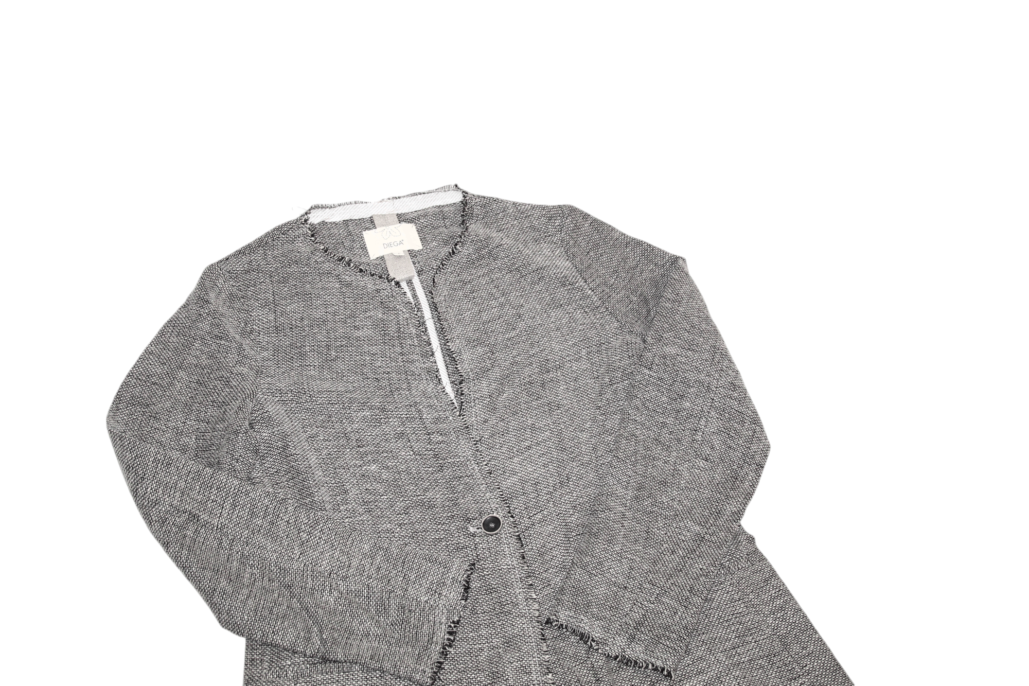 Barbara I Gongini Diega raw cut unlined woven linen blend coat Size L / US 10 / IT 46 - 8 Thumbnail