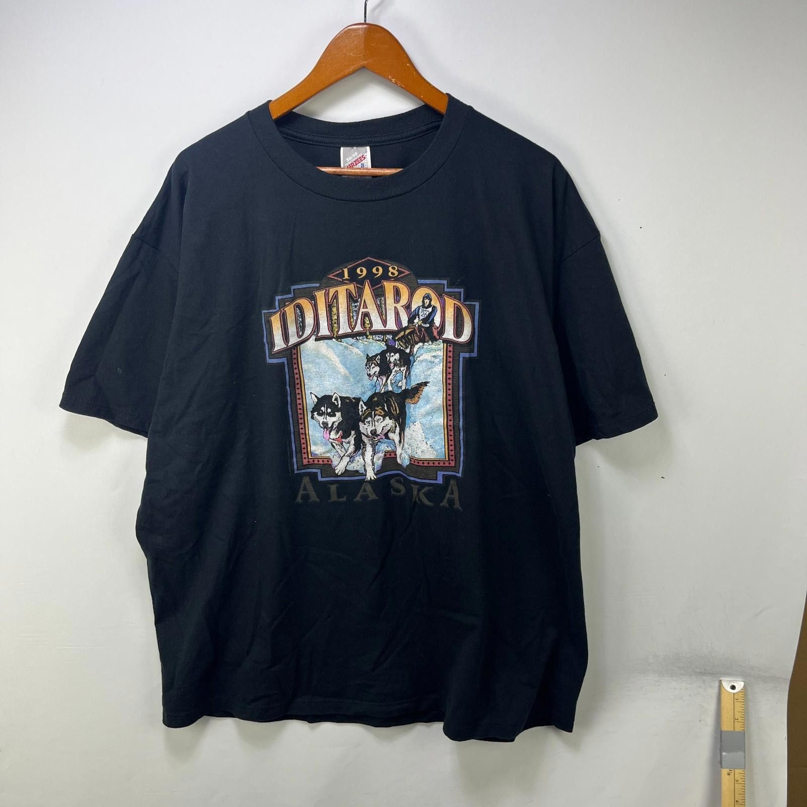 Jerzees Vintage 90s Alaska Nature Husky Sled T-Shirt 2XL Size US XXL / EU 58 / 5 - 1 Thumbnail