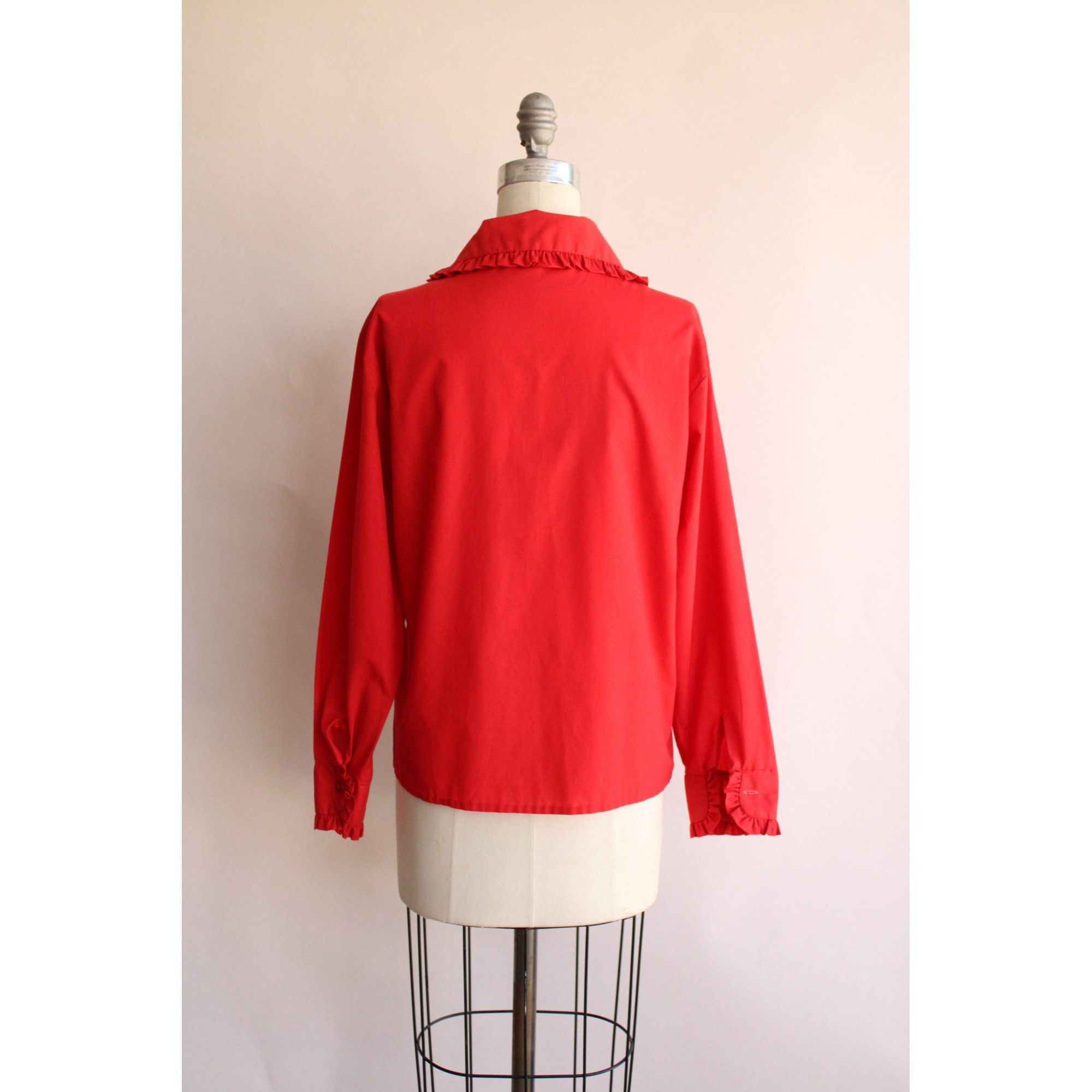 Vintage Vintage 1970s Blouse, Lady Marlboro Red Button Up Shirt with Size L / US 10 / IT 46 - 8 Thumbnail