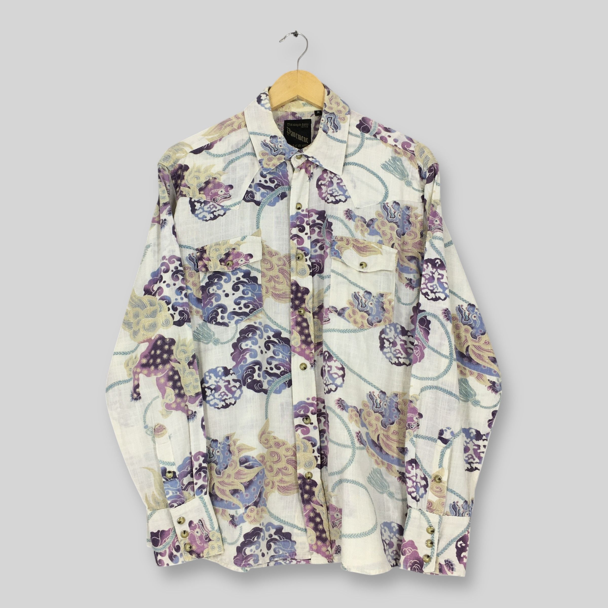 Japanese Brand Vintage Pavement Japan Dragon Raijin Art Shirt Medium Size US M / EU 48-50 / 2 - 1 Thumbnail