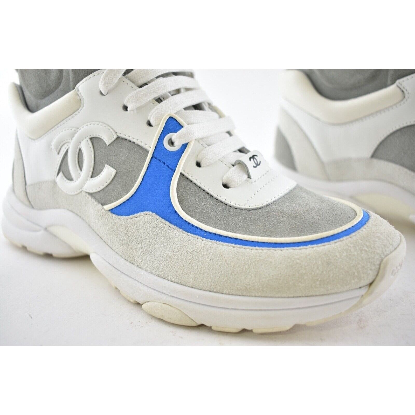 Chanel 18P CC Logo Lace Up Tie Flat Trainer High Top Sneaker 38 Size US 8 / IT 38 - 7 Thumbnail