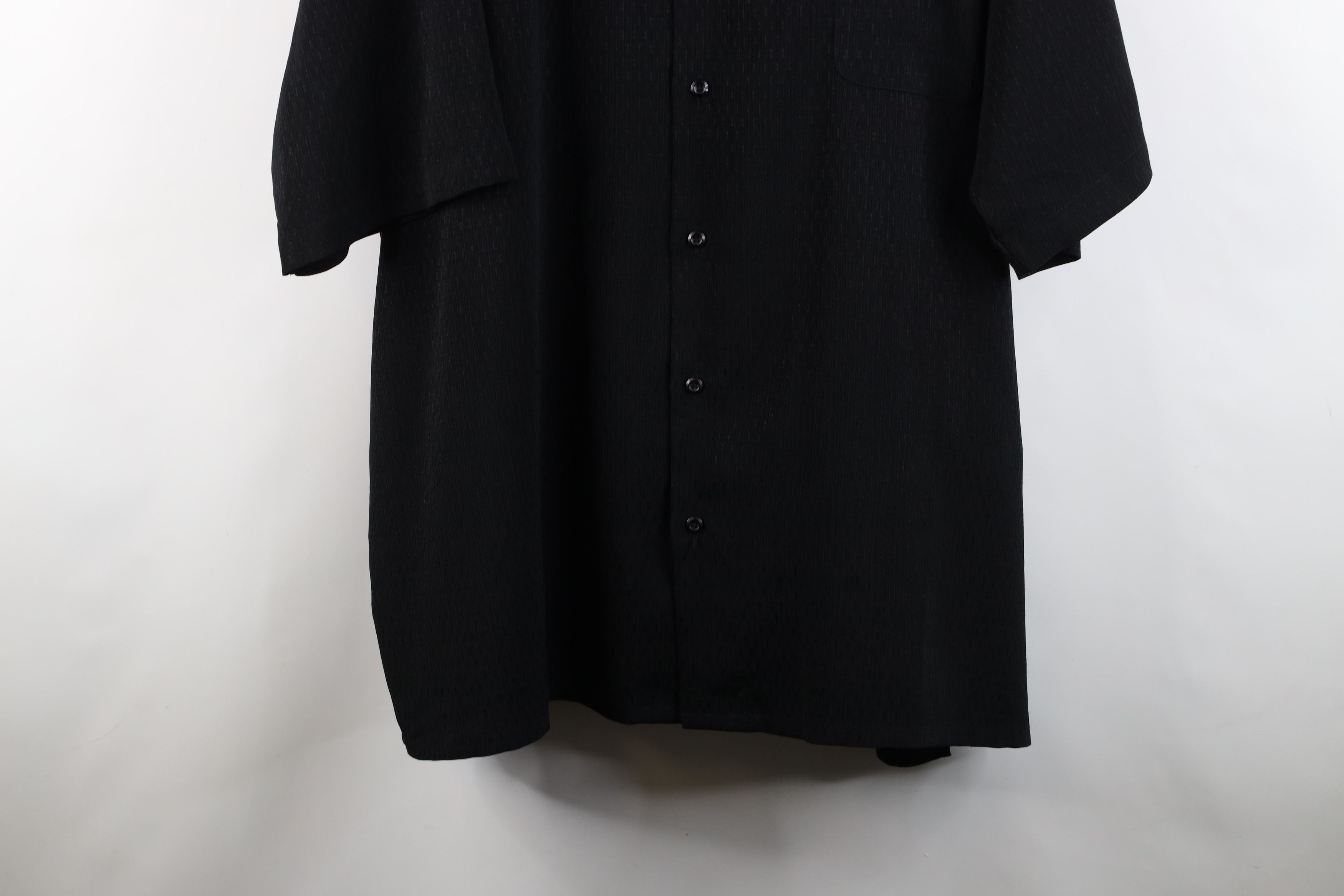 Vintage Vintage 90s Rockabilly Knit Camp Collar Button Shirt Black Size US XXL / EU 58 / 5 - 3 Thumbnail