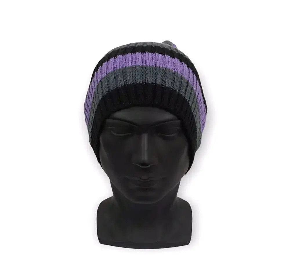 Japanese Brand Japanese Brand Stripe Design Beanie Hat Size ONE SIZE - 2 Thumbnail