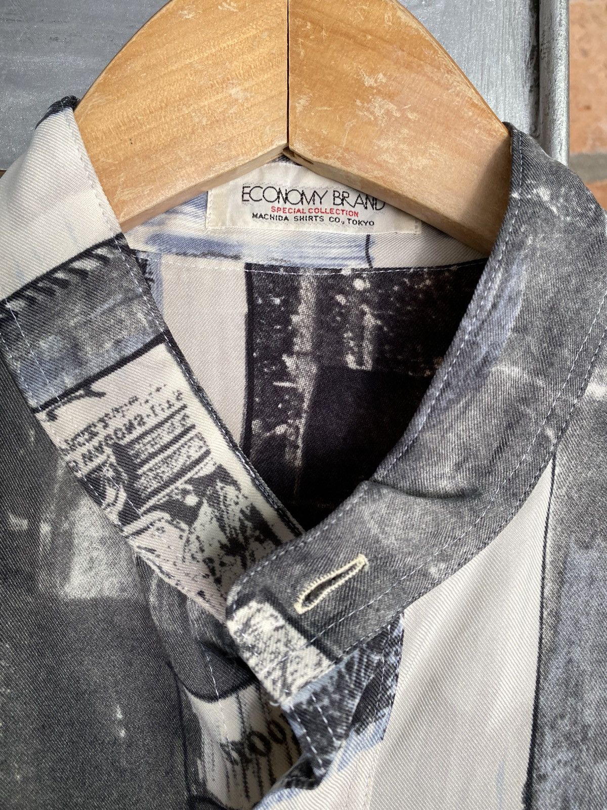 Designer × Japanese Brand ECONOMY BRAND Abstract Print Mandarin Shirt Size US M / EU 48-50 / 2 - 3 Thumbnail
