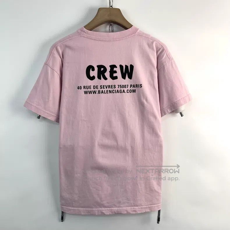 Balenciaga Balenciaga CREW Lettering Print Pink Round Neck T-Shirt Size US S / EU 44-46 / 1 - 2 Thumbnail