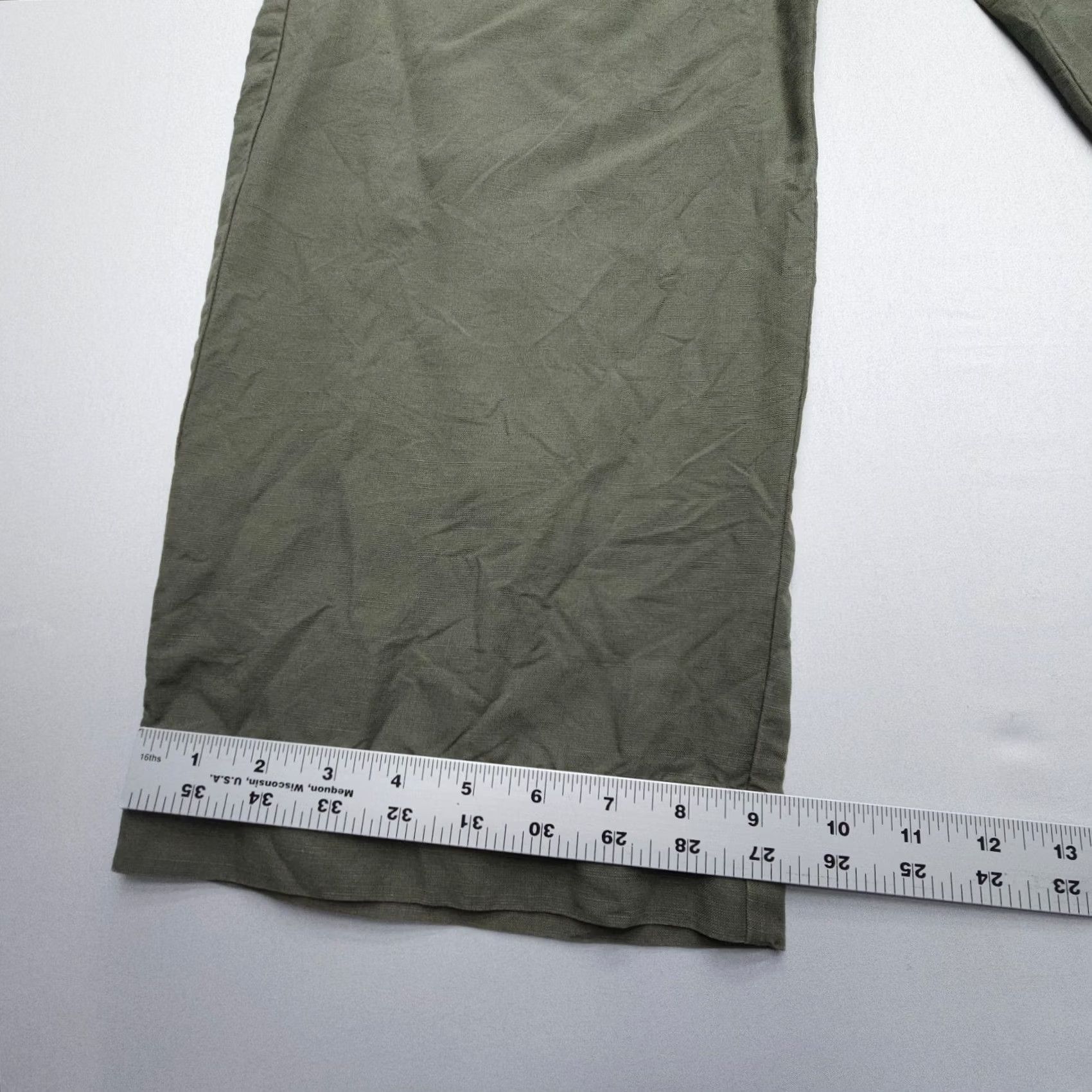 Gerard Darel Gerard Darel Wide Leg Crop Linen Lyocell Pants 12 Green High Paris Womens Size 34" / US 12 / IT 48 - 6 Thumbnail