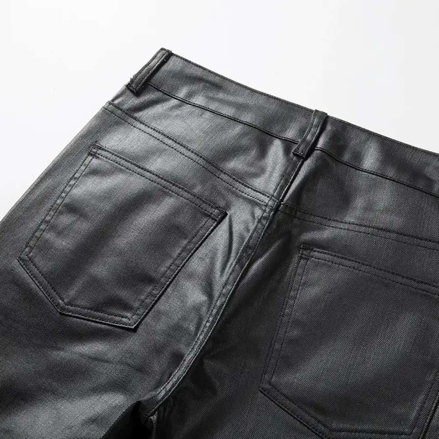 Jean Utility hiphop patchwork punk zipper utility wax jeans Size US 30 / EU 46 - 5 Thumbnail