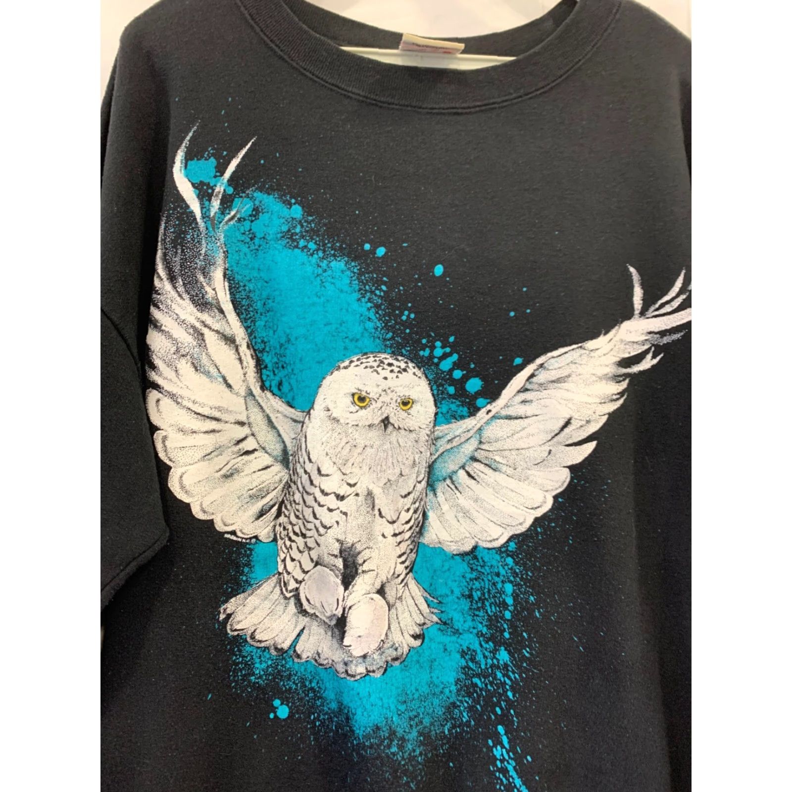 Vintage VINTAGE Harlequin Nature Graphics Owl Sweatshirt Adult L Black Pullover Unisex Womens Mens 80s 90s Graphic Crewneck Size US L / EU 52-54 / 3 - 5 Thumbnail