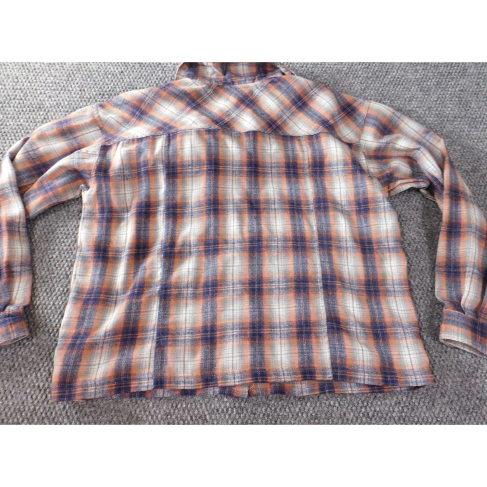 Vintage Democracy Blouse Button-Up Shirt Women M Blue Plaid Flannel Casual Crew Neck Long Sleeve Size M / US 6-8 / IT 42-44 - 7 Thumbnail