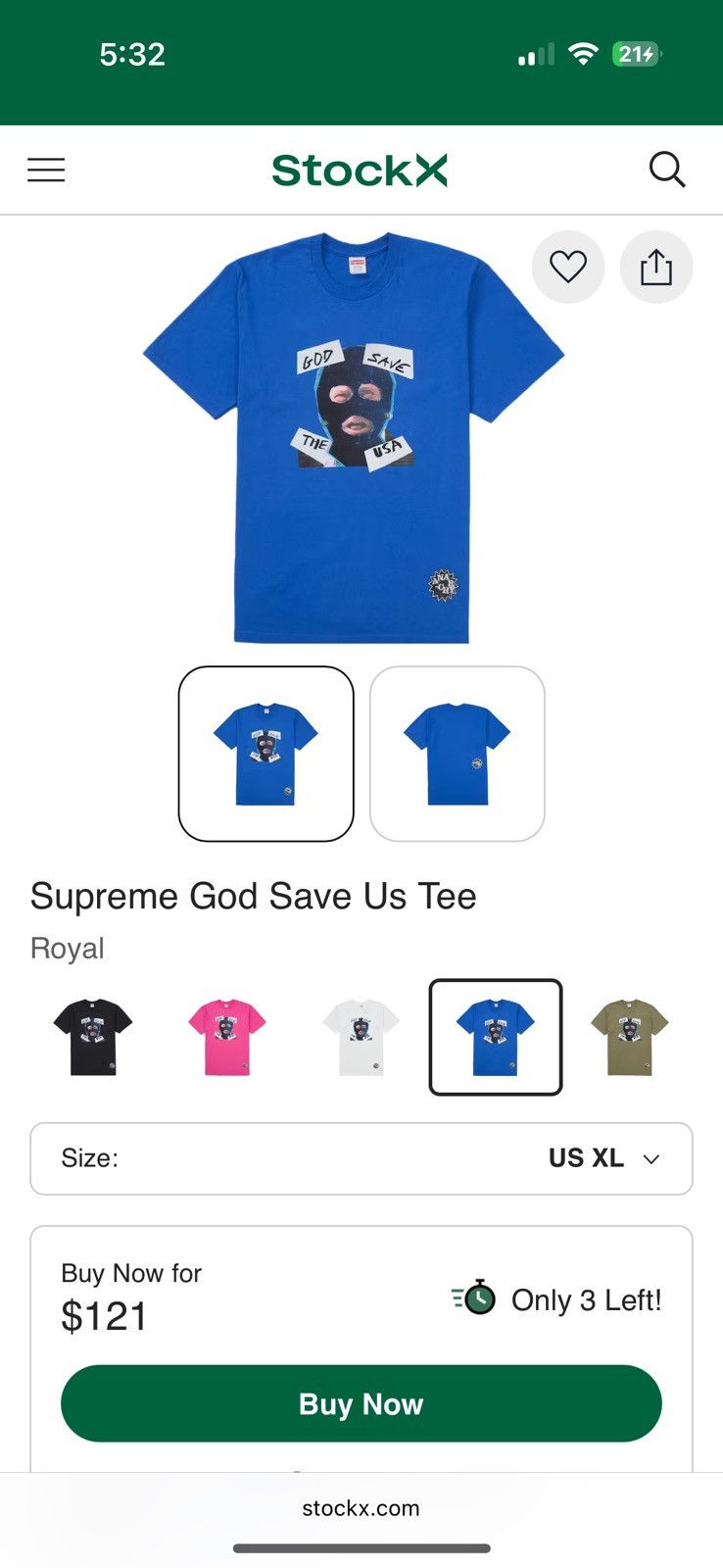 Supreme Supreme “god save the usa” tee Size US XL / EU 56 / 4 - 6 Thumbnail