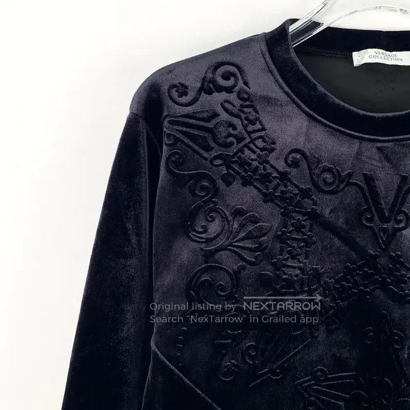 Versace Versace Black Men's Velvet Sweatshirt . Size US S / EU 44-46 / 1 - 3 Thumbnail