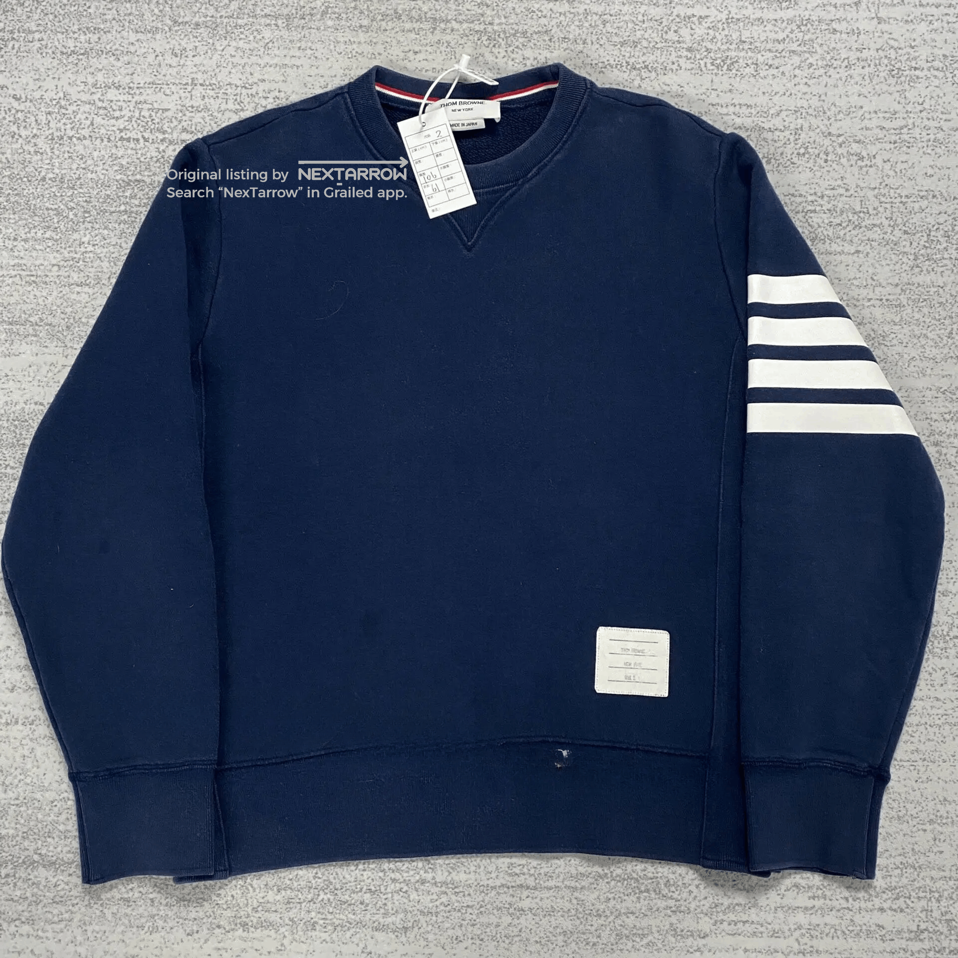 Thom Browne Navy Four-Bar Sweatshirt in Blue, Men's