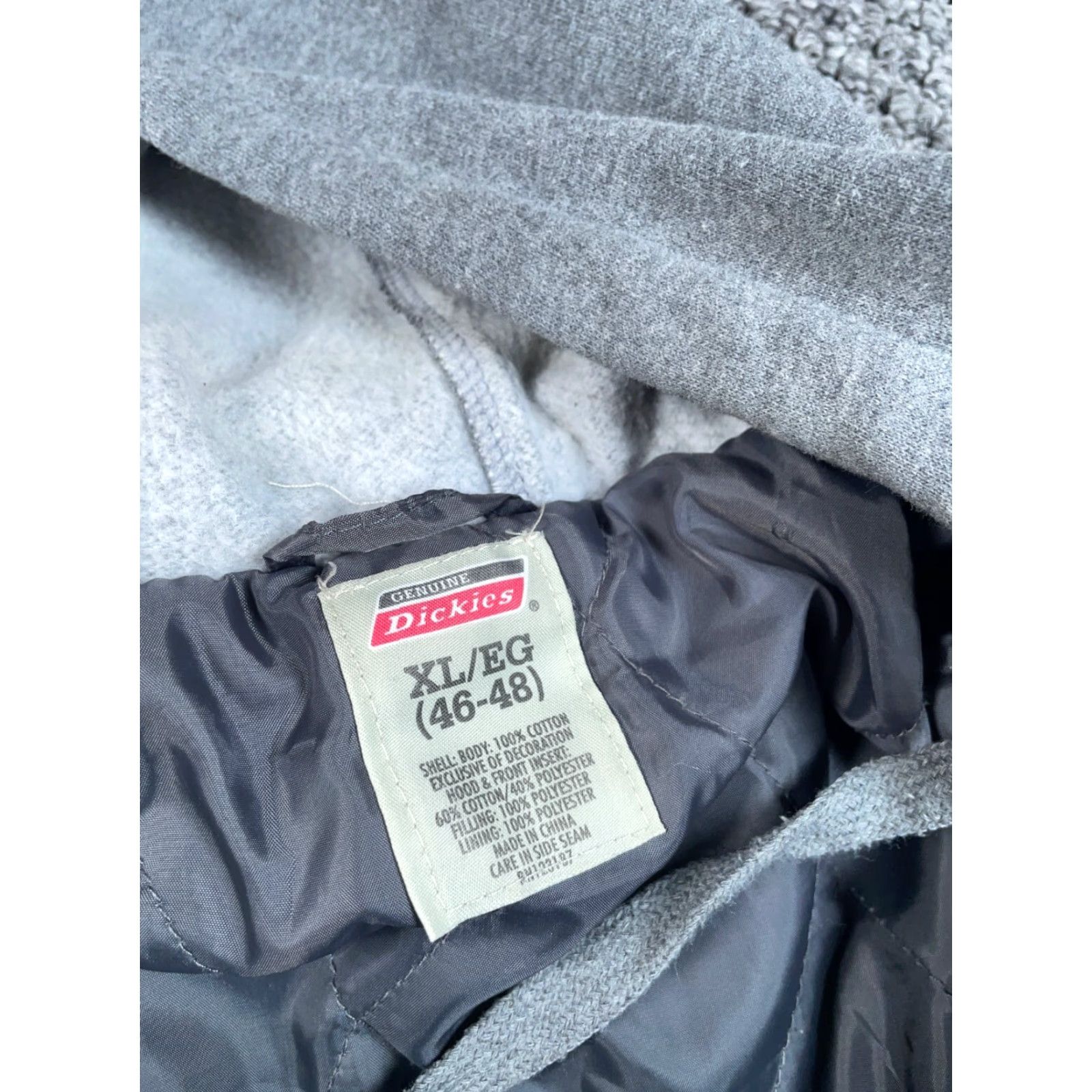 Dickies Dickies Workwear Style Hooded Jacket Cotton Gray XL Adult Bomber Jacket, Full Zip, Lined, Hooded, Regular Fit, 90s Grunge Retro, Men Size US XL / EU 56 / 4 - 3 Thumbnail