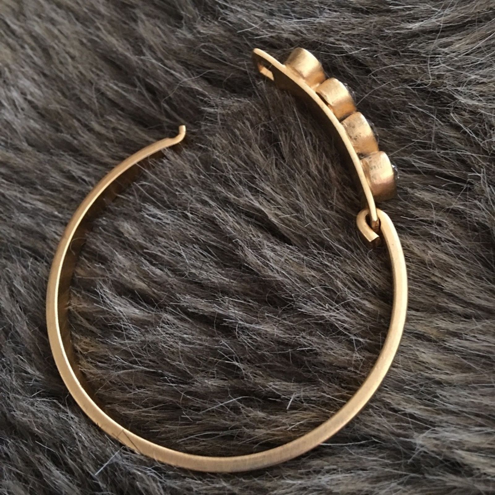 Vintage Vintage matte gold tone clear crystal bracelet Size ONE SIZE - 10 Thumbnail