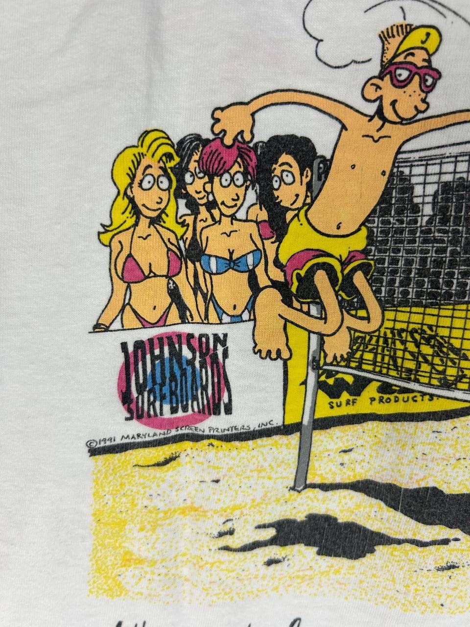 Vintage Vintage 90s Big Johnson Volleyball T-Shirt – Sexy Girl Size US XL / EU 56 / 4 - 4 Thumbnail