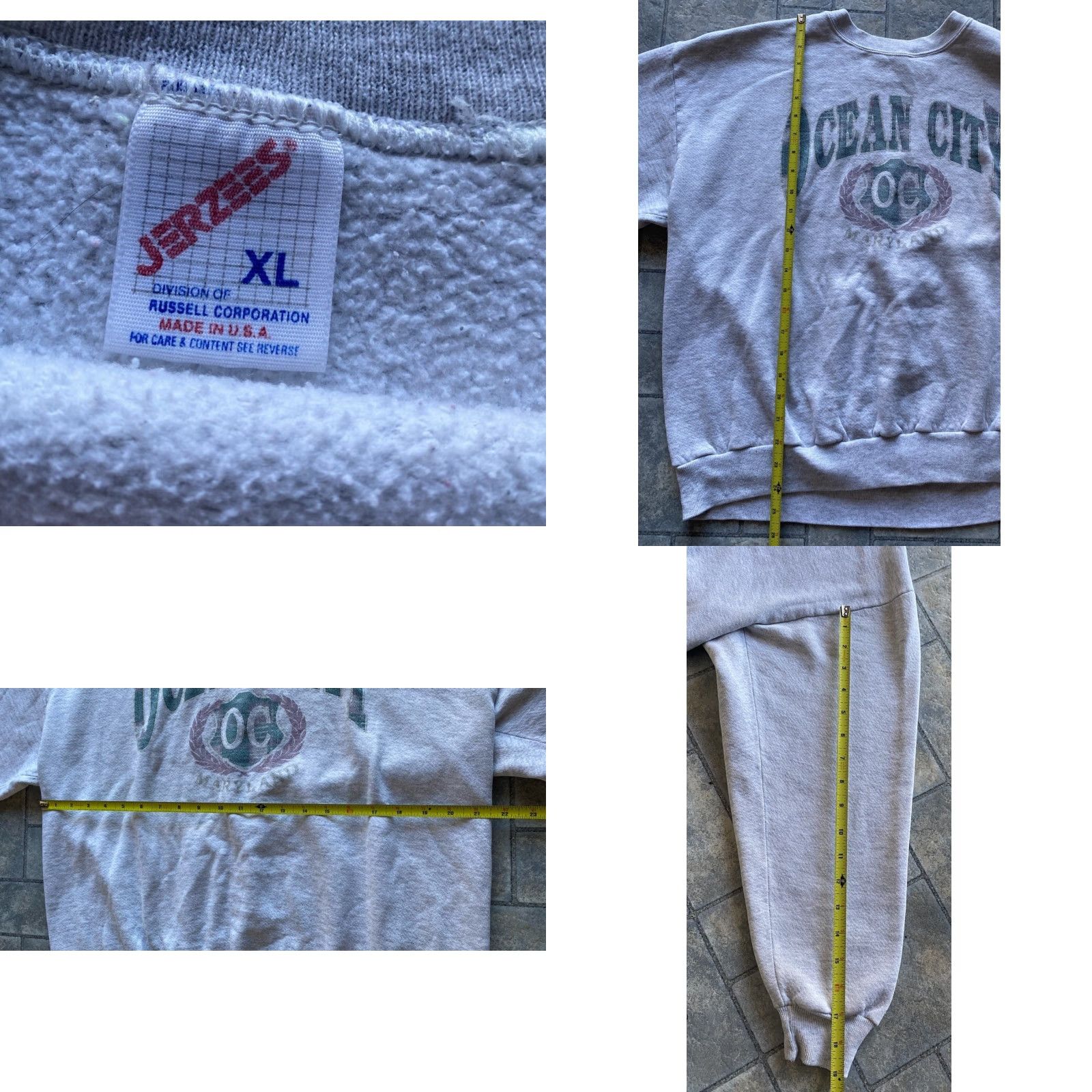Jerzees VINTAGE Jerzees Sweatshirt Made In USA Gray Men’s XL Ocean City Maryland VTG Size US XL / EU 56 / 4 - 8 Thumbnail