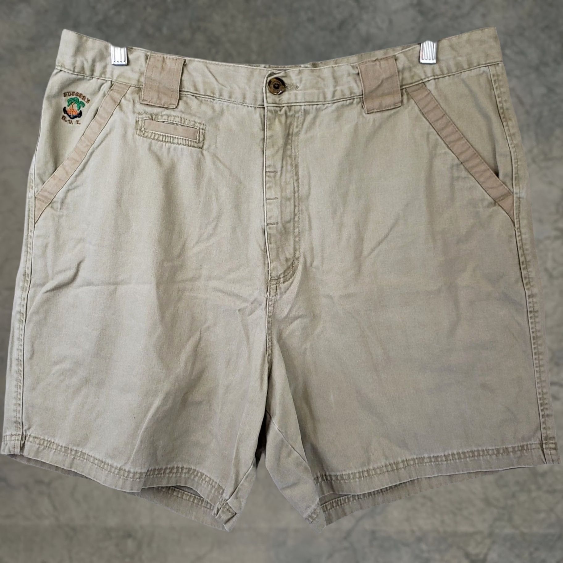 Nautica Pusser's B.V.L Men's Cargo Short Beige Cotton 38 Modern Island Tropical Safari 7in Inseam Zip Pockets Mens Regular Size US 38 / EU 54 - 1 Thumbnail