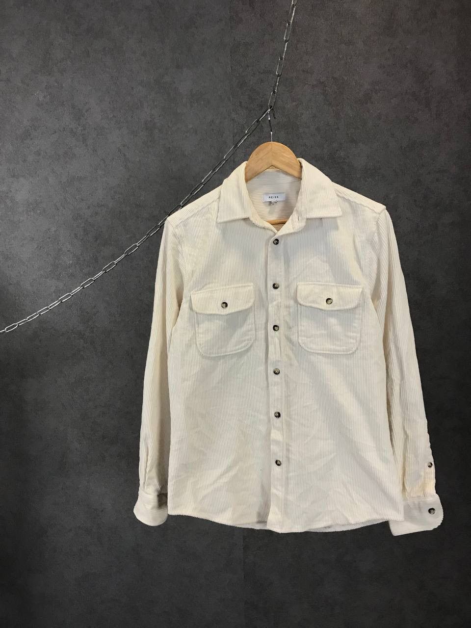 Designer Reiss designer velvet double pocket shirt Size US S / EU 44-46 / 1 - 1 Thumbnail