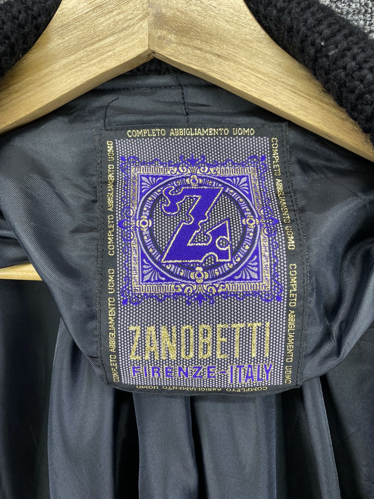 Japanese Brand Vintage Zanobetti Italia Wool Knitted Embroidery Coat Jacket Size XL / US 12-14 / IT 48-50 - 7 Thumbnail