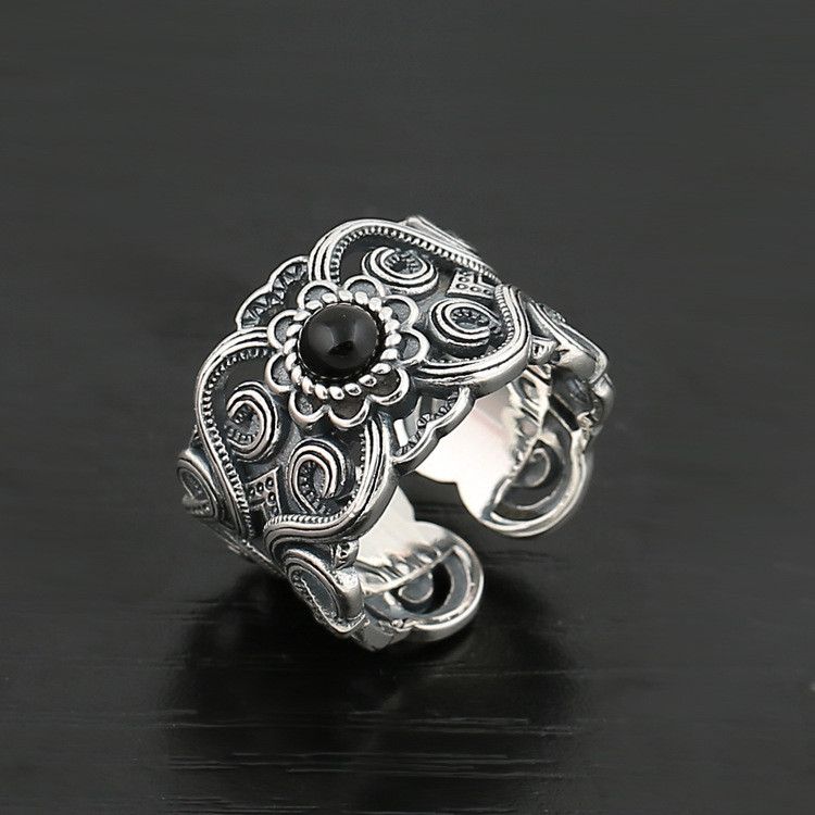 Jewelry Vintage Floral Open Ring for Men Size ONE SIZE - 1 Thumbnail
