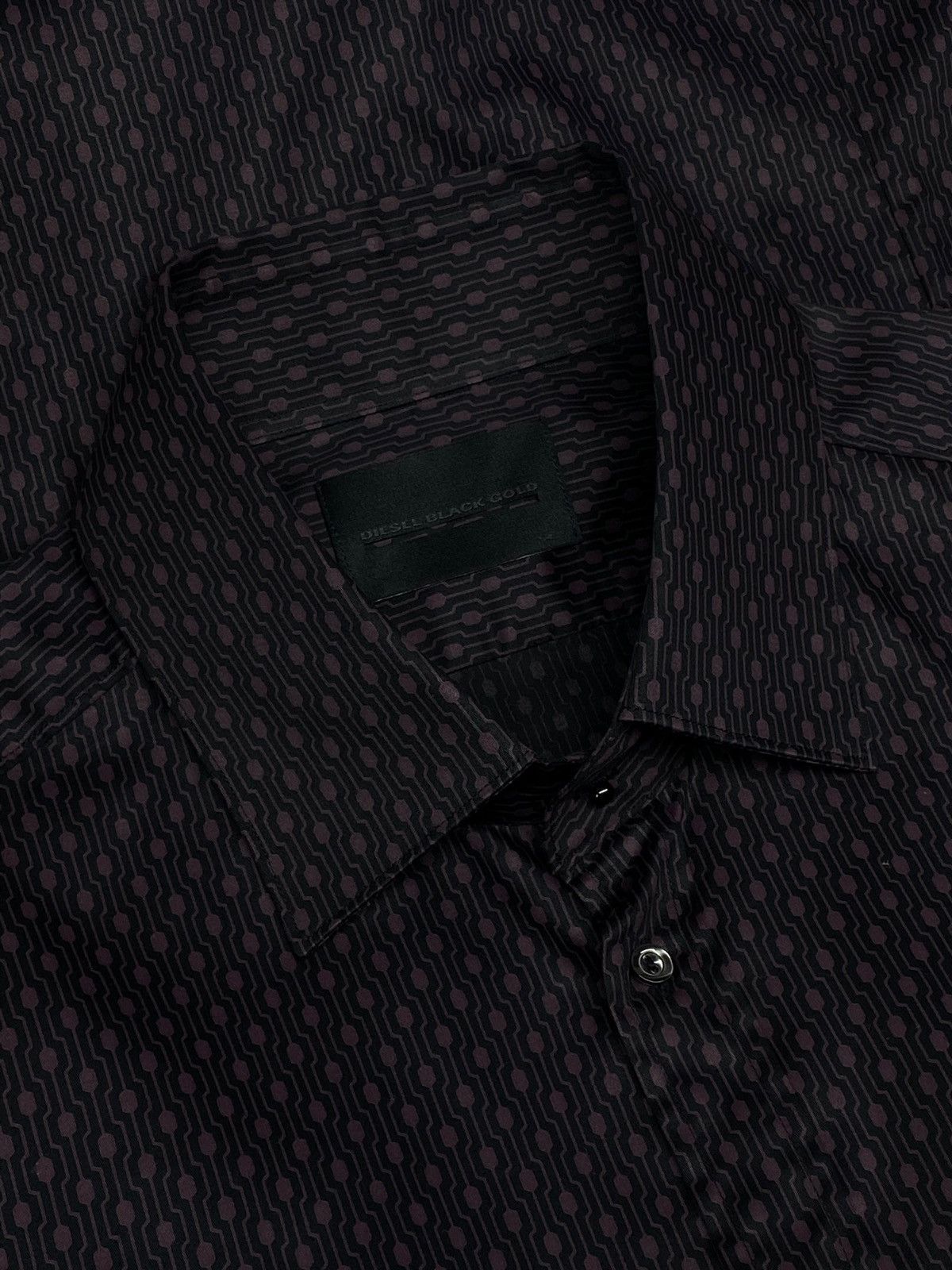 Diesel 🔥 DIESEL BLACK GOLD TECH PATTERN SHIRT Y2K MINIMAL LUXE Size US L / EU 52-54 / 3 - 11 Thumbnail