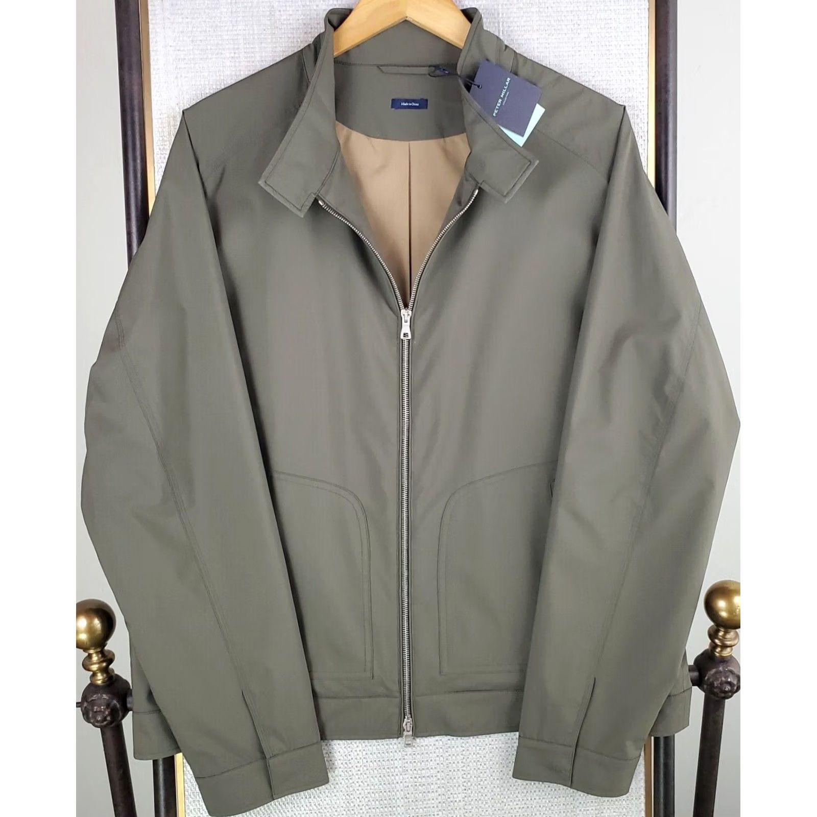 Peter Millar Peter Millar Bomber Jacket Shirt Mens L Green Wind Water Resistant Excursion Flex Flight Deck Coat Royal Crown Zip Front Pockets New With Tags Size US L / EU 52-54 / 3 - 4 Thumbnail