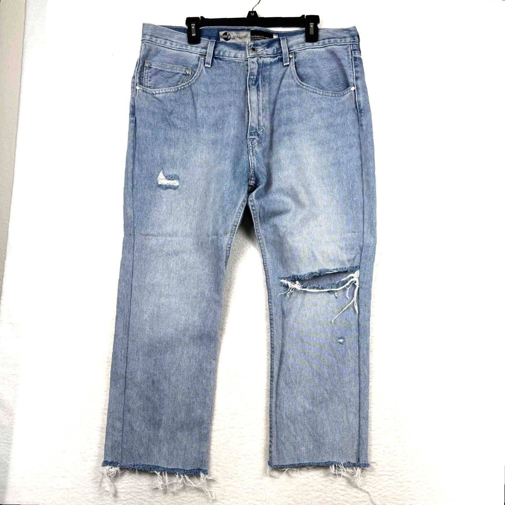 Levi's Vintage Levi's Silvertab Straight Fit Jeans 36x25 Light Wash Distressed 5-Pocket Denim Men Size US 36 / EU 52 - 2 Thumbnail