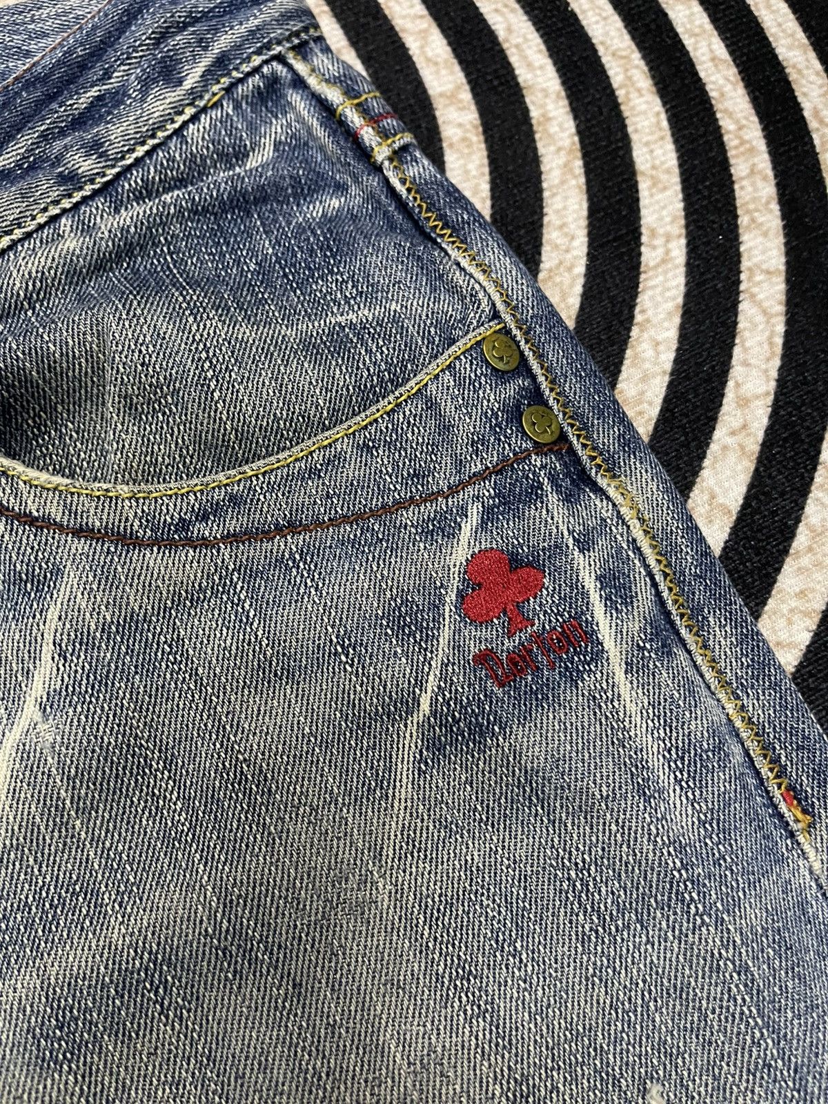 Norton 2000s NORTON DENIM DISTRESSED JEANS EMBROIDERED LOGO Size US 32 / EU 48 - 10 Thumbnail