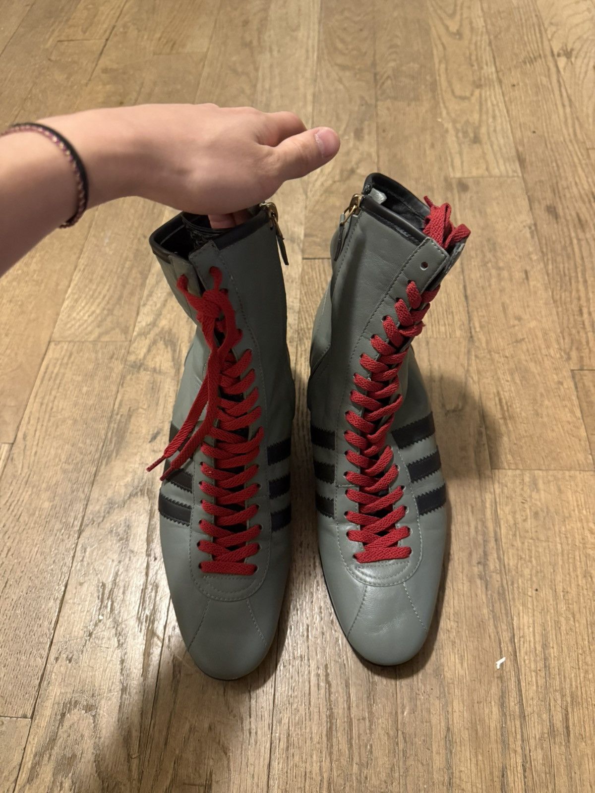 Adidas × Gucci Gucci x Adidas heeled boots in gray Size US 8 / EU 41 - 9 Thumbnail