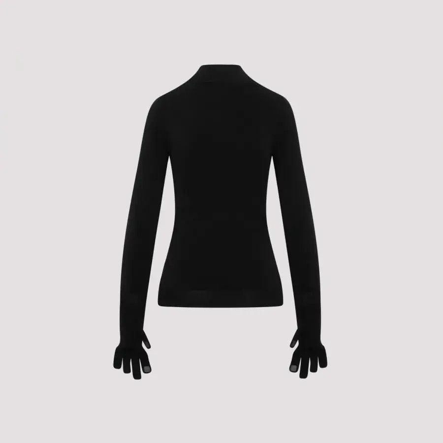 Balenciaga o1mt1gz1224 Gloves Sweater in Black Size US L / EU 52-54 / 3 - 1 Thumbnail
