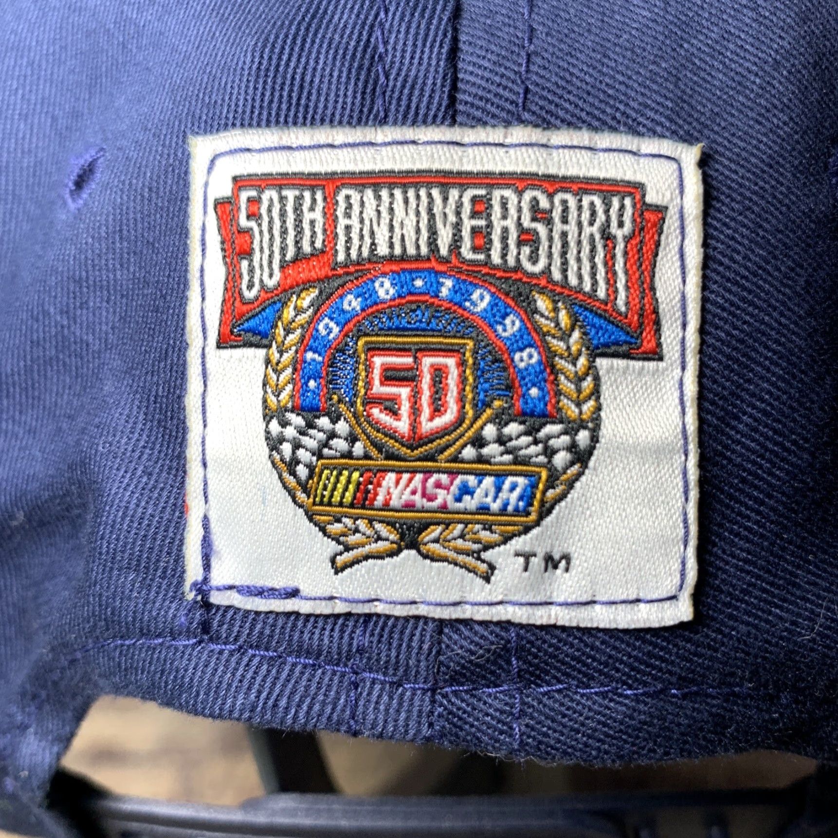 NASCAR Dale Jarrett 88 NASCAR Hat Cap 50TH Anniversary Roberts Yates Racing SnapBack Unisex Adults Adjustable Cotton Baseball Cap Blue Red Size ONE SIZE - 3 Thumbnail
