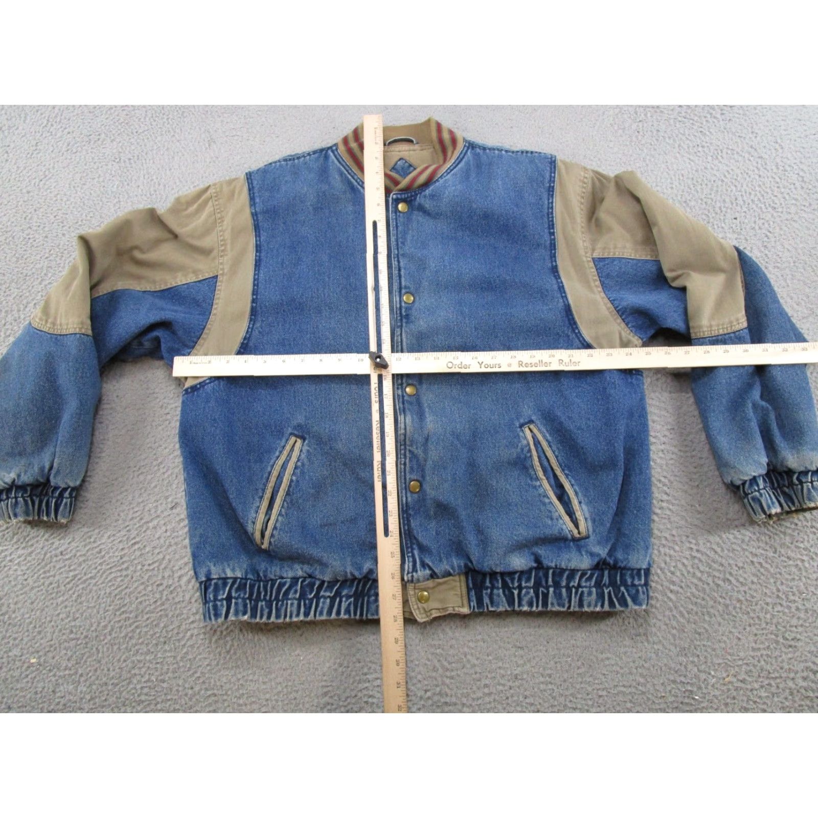 Rails VINTAGE Yukon Trail Denim Bomber Jacket L Men Blue 90s Adventure Outerwear Shirt? Size US L / EU 52-54 / 3 - 7 Thumbnail