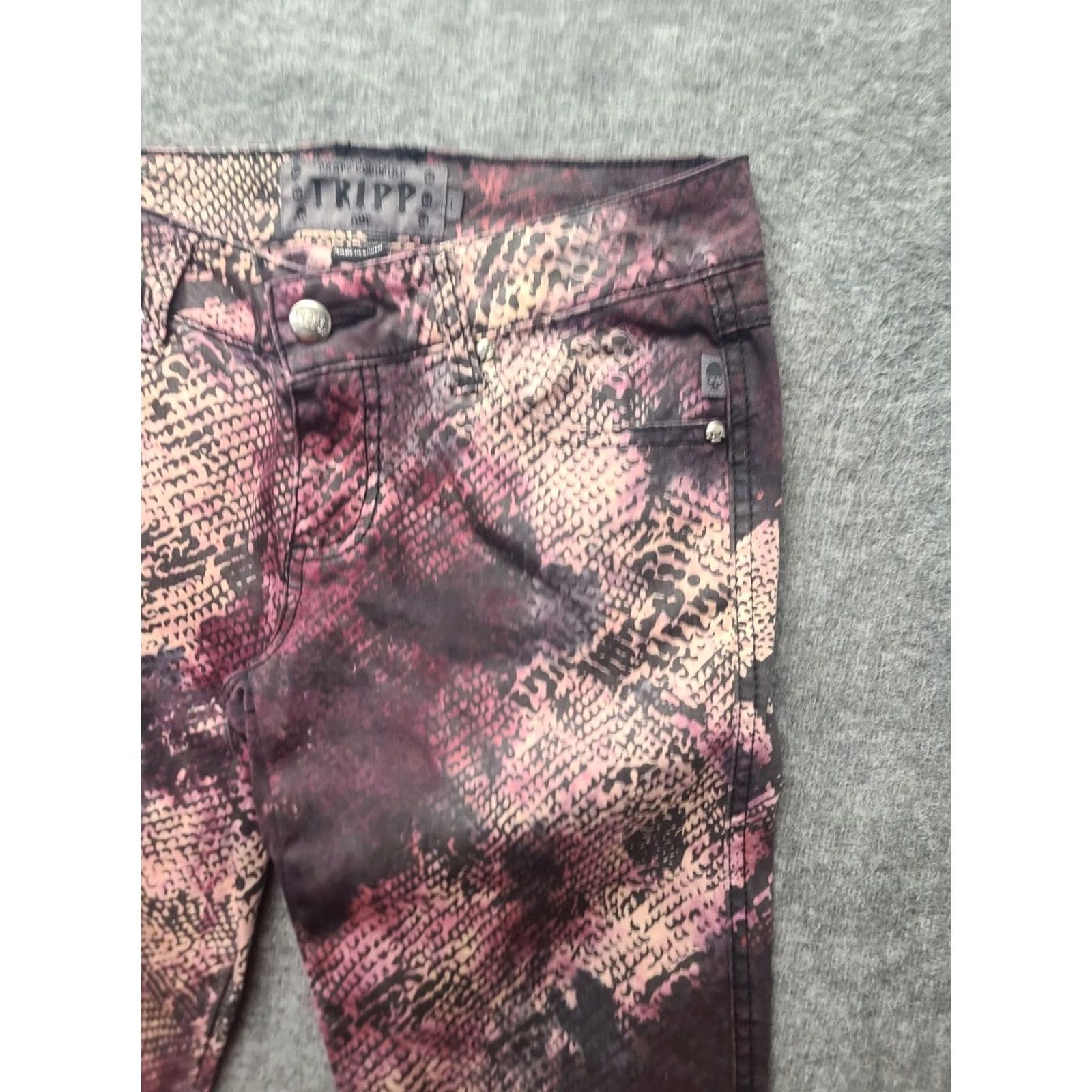Tripp NYC TRIPP NYC Pants Womens 26x32 Skinny Leg Gothic Punk Rock Grunge Multiple Color twill Button Zip Casual Size 25" / US 0 / IT 36 - 6 Thumbnail