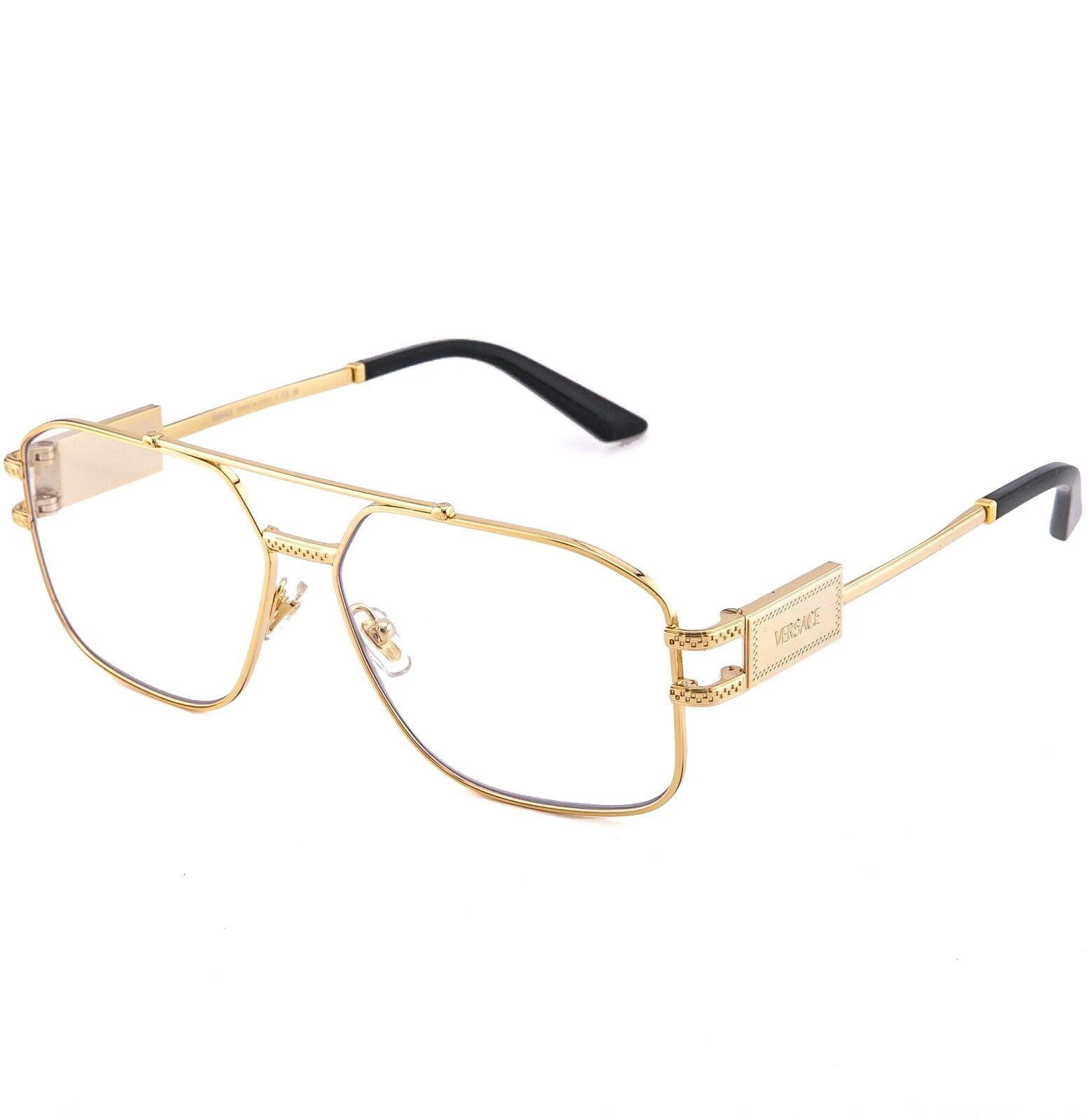 Versace VERSACE VE1302 1302 Gold Aviator Eyeglasses Optical Frame Size ONE SIZE - 5 Thumbnail