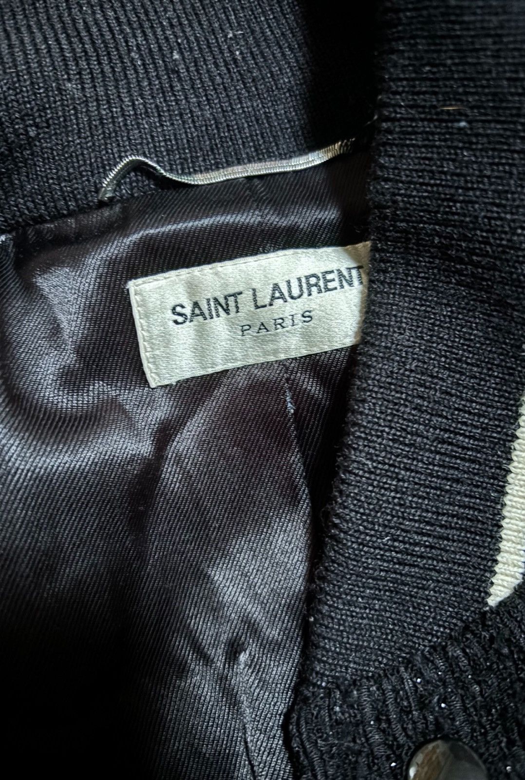 Saint Laurent Paris Saint Laurent SLP 2022FW Black Fine Glitter Varsity Jacket Size US S / EU 44-46 / 1 - 7 Thumbnail