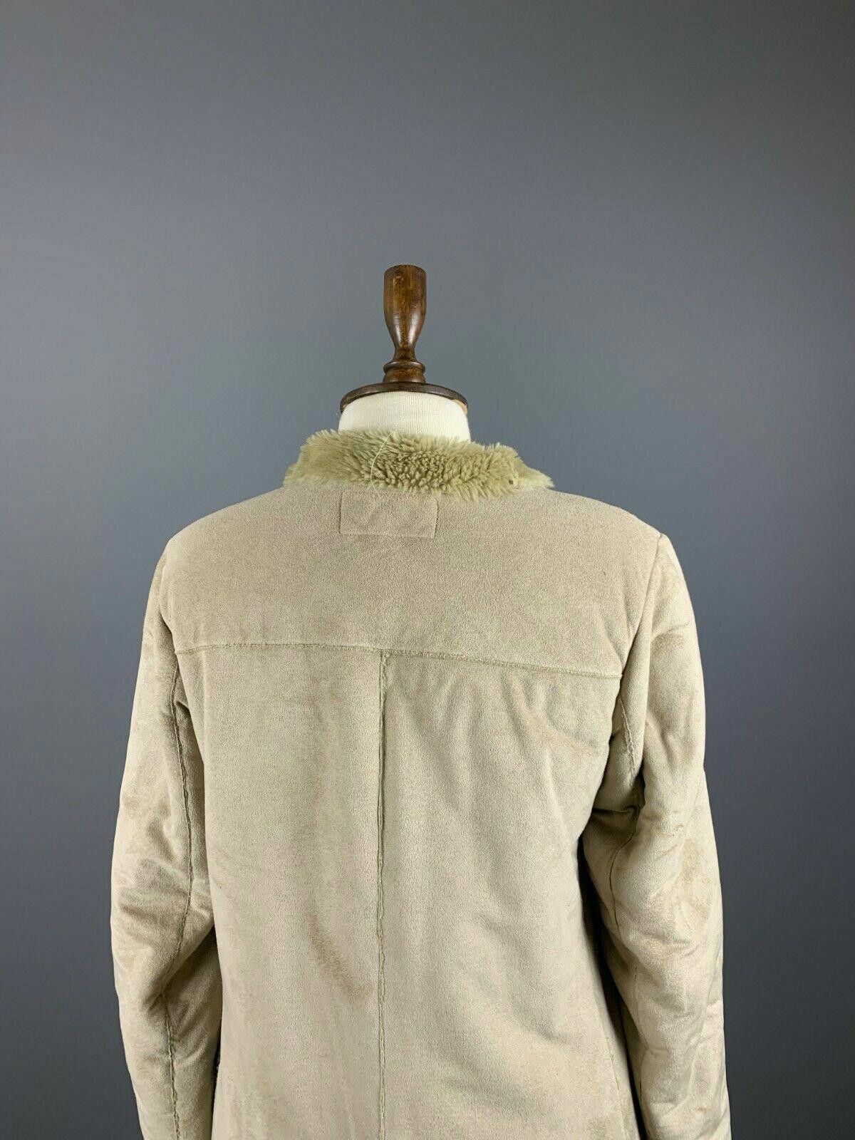Designer Ladies Armani Jeans Beige Snap Coat Jacket Size USA 6 Size M / US 6-8 / IT 42-44 - 6 Thumbnail