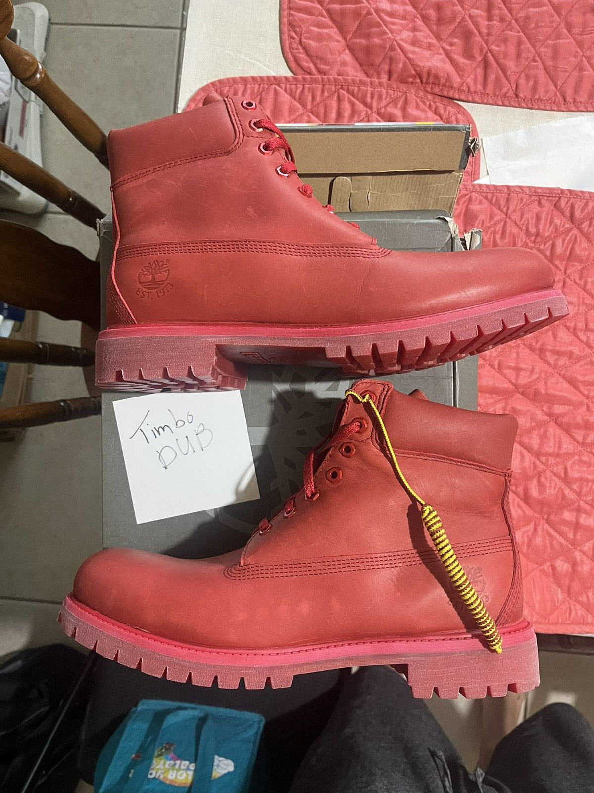 Timberland Beeline x Pharrell Red Leather Boots
