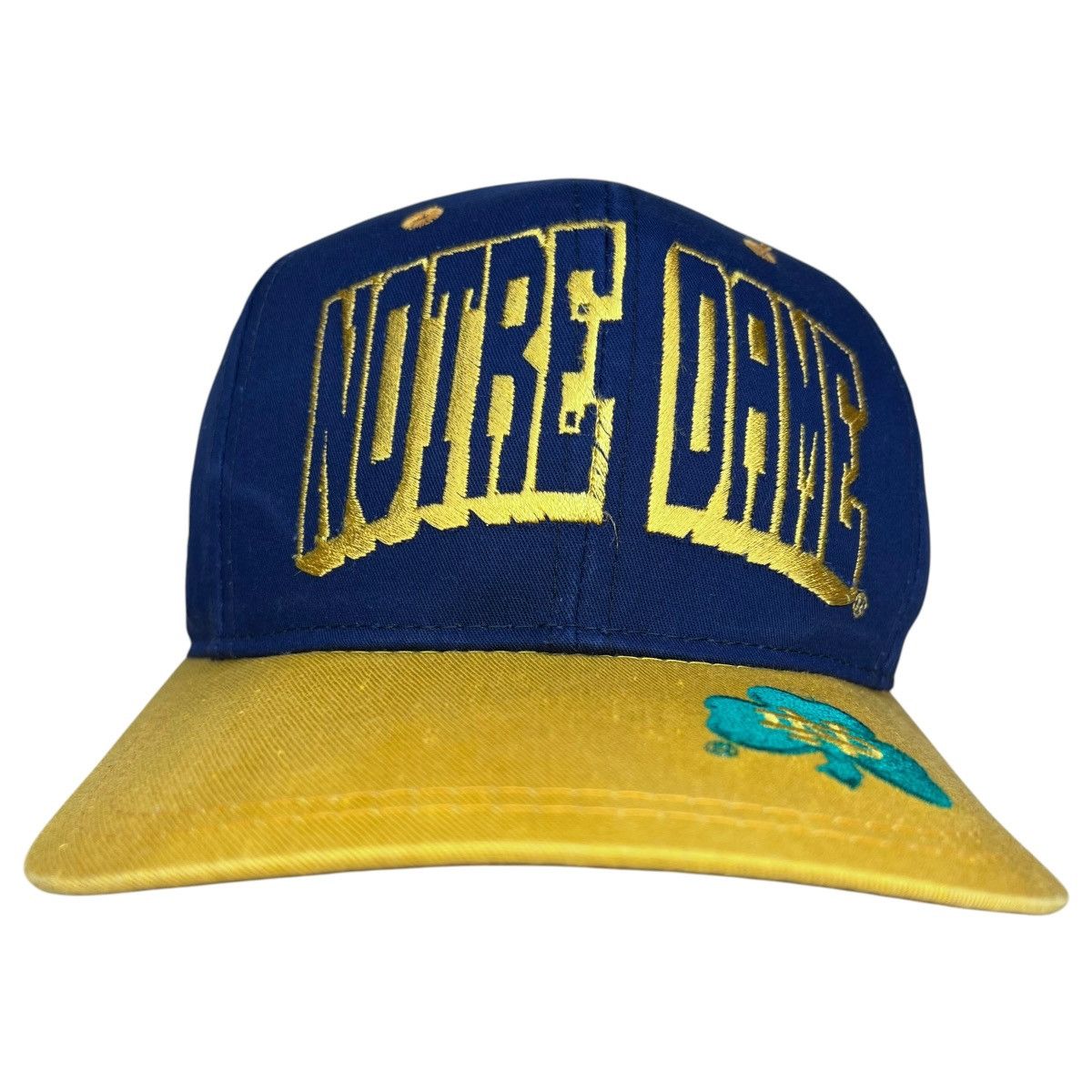 NCAA Vintage 1990s Notre Dame Fighting Irish Blockhead Snapback 🔥 Size ONE SIZE - 1 Thumbnail