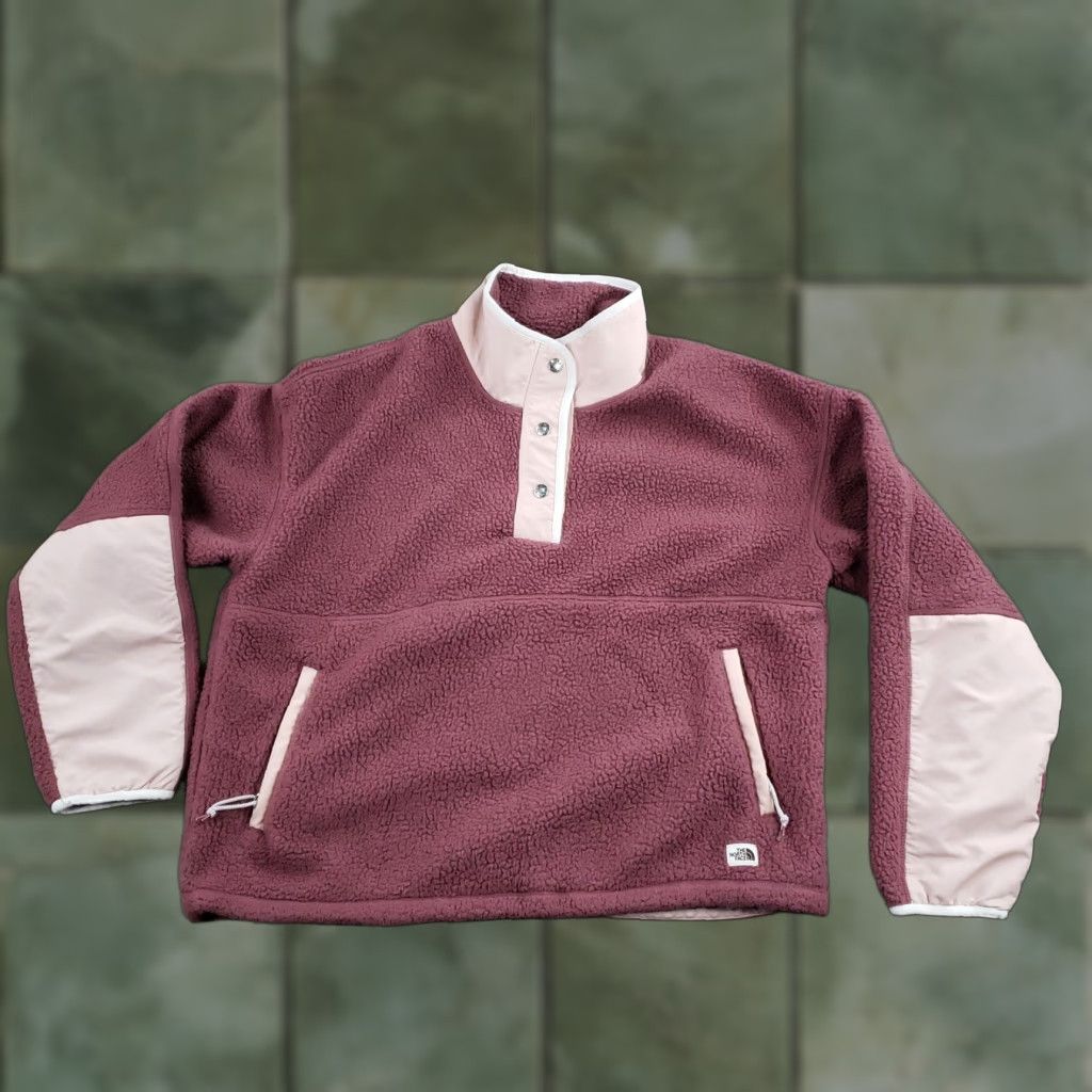 The North Face The North Face Fleece Jacket Womens Large Purple Pink Snap Neck Sherpa Pullover Jacket Size L / US 10 / IT 46 - 1 Thumbnail