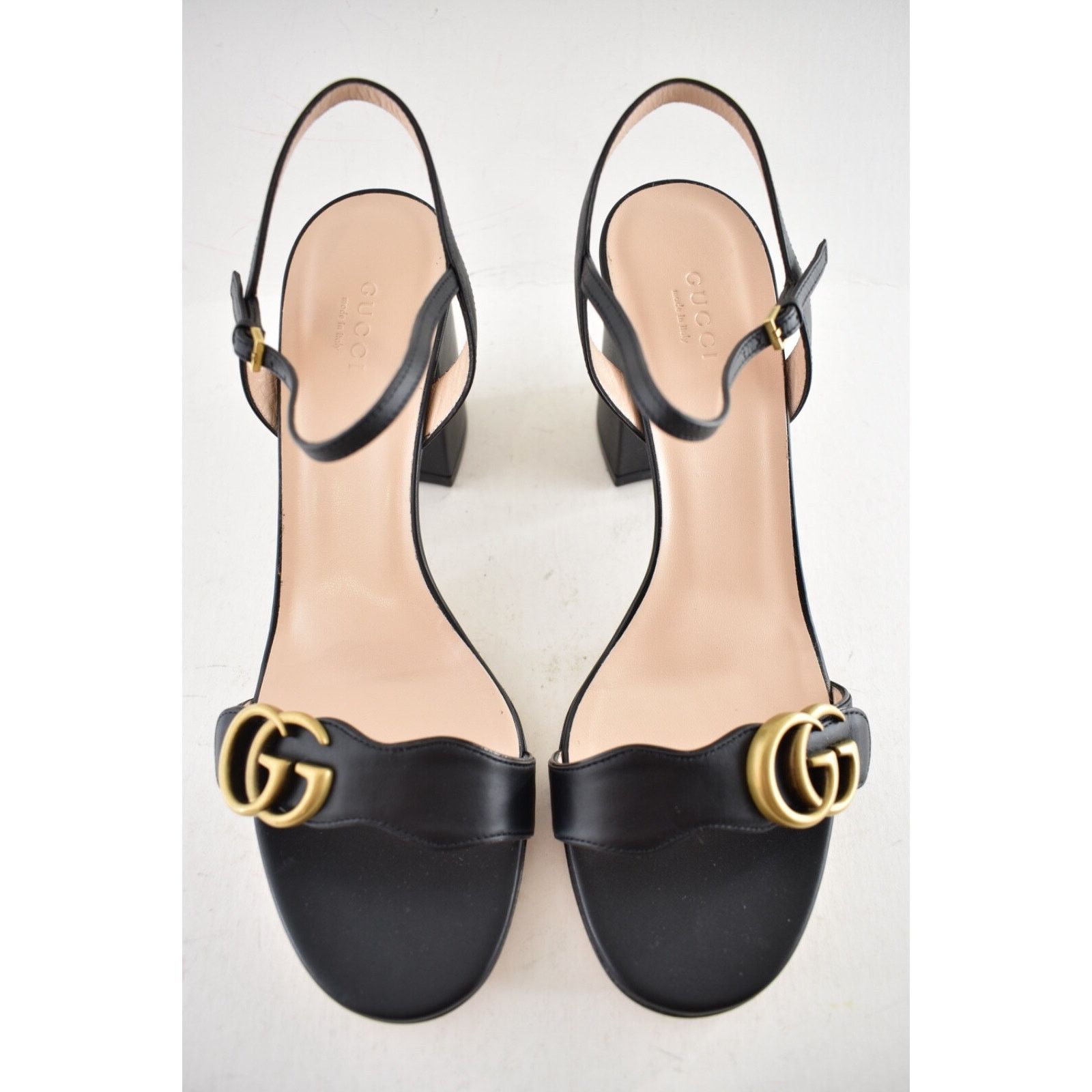 Gucci Gucci Marmont Black Leather Gold GG Logo Block Heel Ankle Size US 10 / IT 40 - 8 Thumbnail