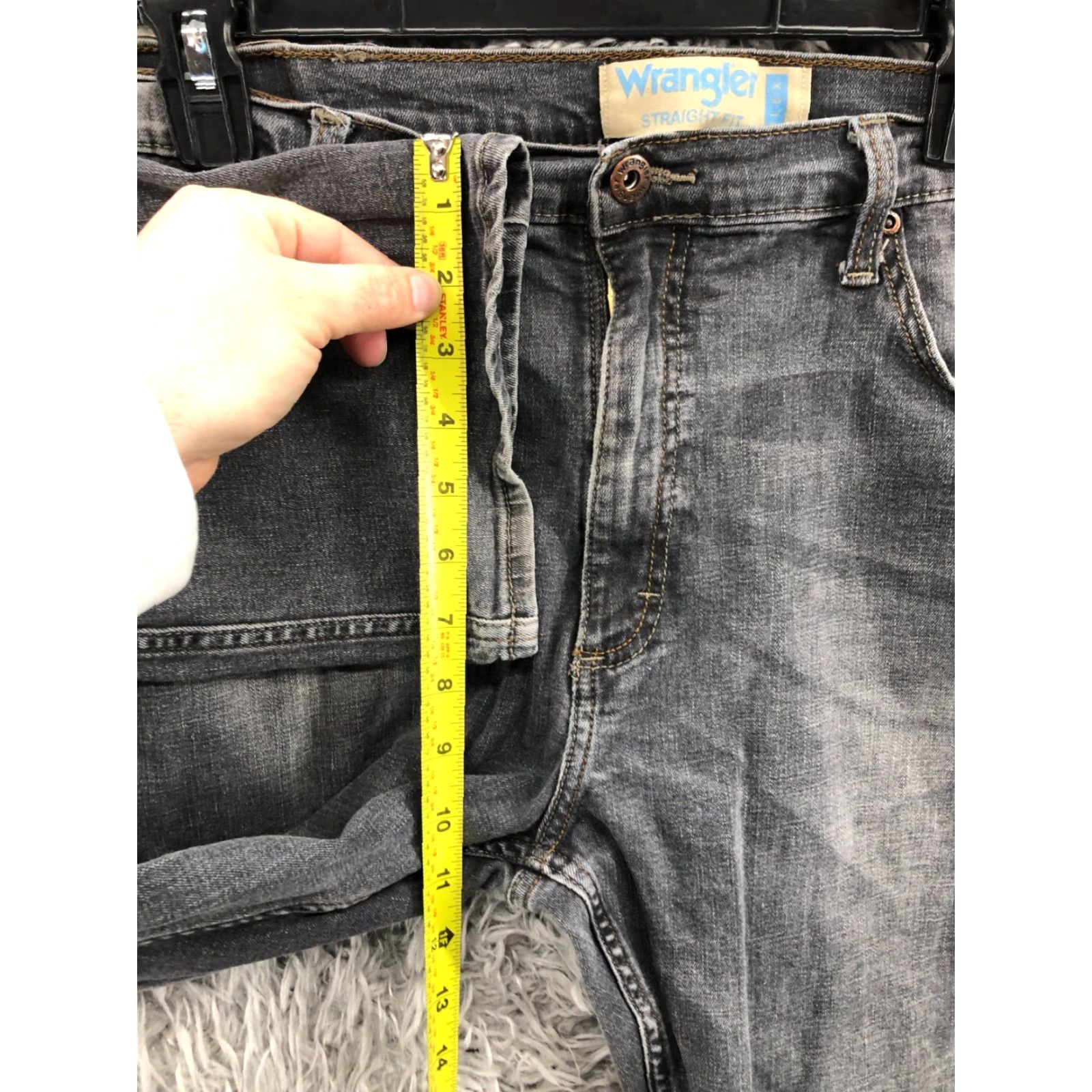Wrangler Wrangler Jeans Straight 36x32 Mens Mid Wash Gray Regular Waist 36 Denim 5-Pocket Utility Belt Loops Logo Vintage No N/A Size US 36 / EU 52 - 4 Thumbnail