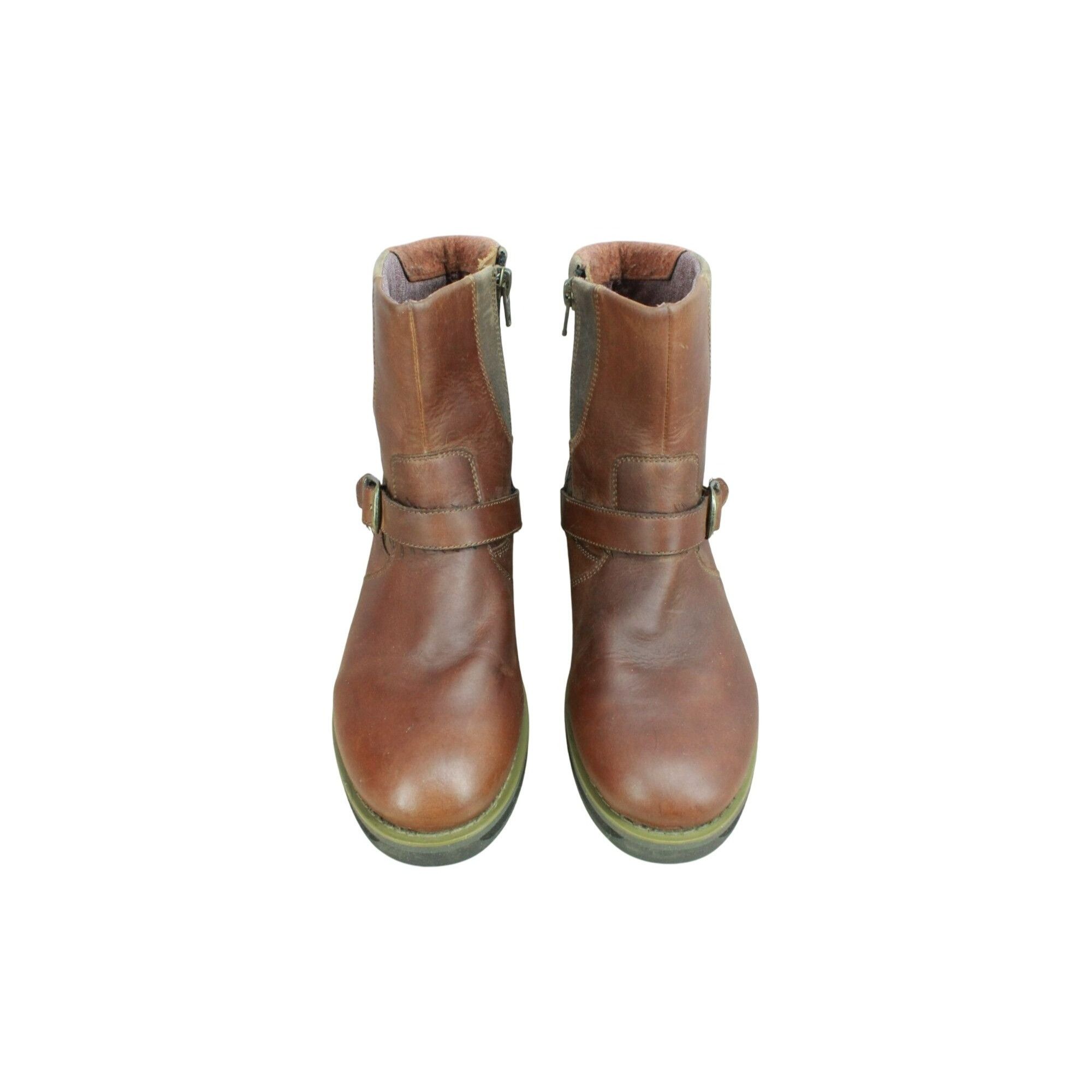 L.L. Bean × Leather LL Bean Park Ridge Leather Side Zip Buckle Casual Boots Size US 7 / IT 37 - 5 Thumbnail