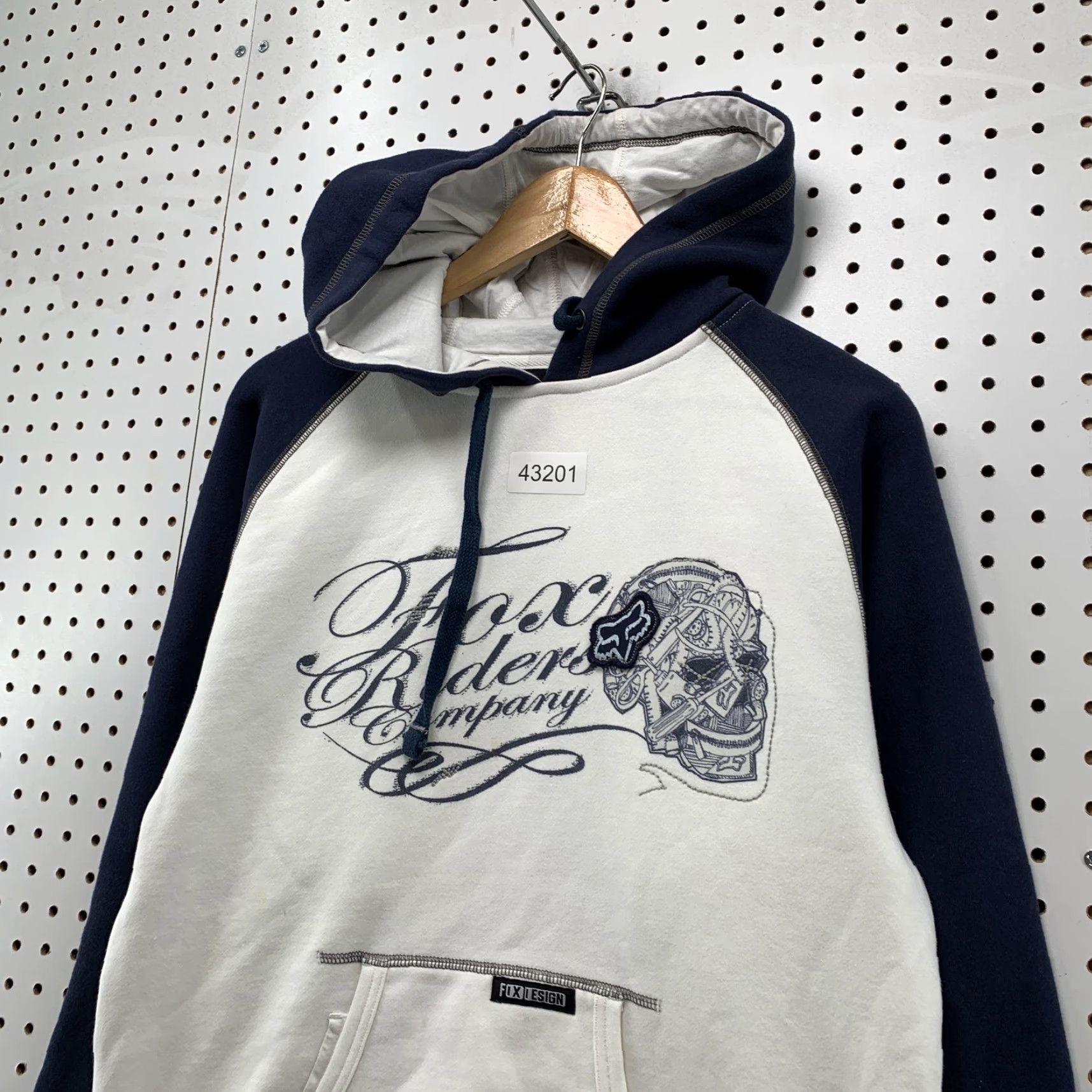 Fox Racing Fox Racing Hoodie Pullover Fleece White Navy Mens Small Long Sleeve Racing Size US S / EU 44-46 / 1 - 2 Thumbnail