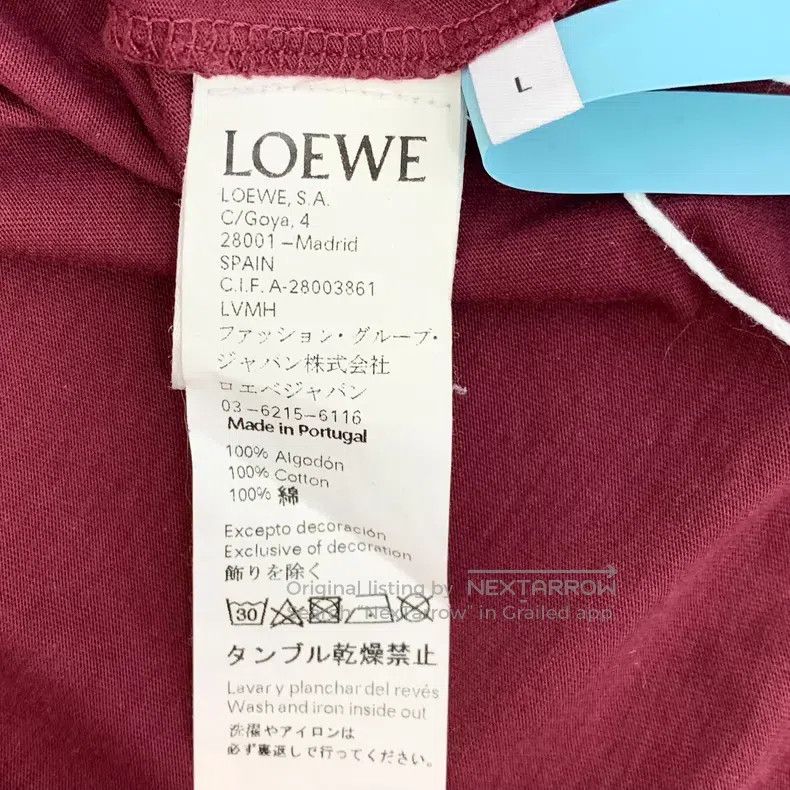 Loewe Loewe Dark red logo embroidered cotton round neck short sl Size L / US 10 / IT 46 - 6 Thumbnail