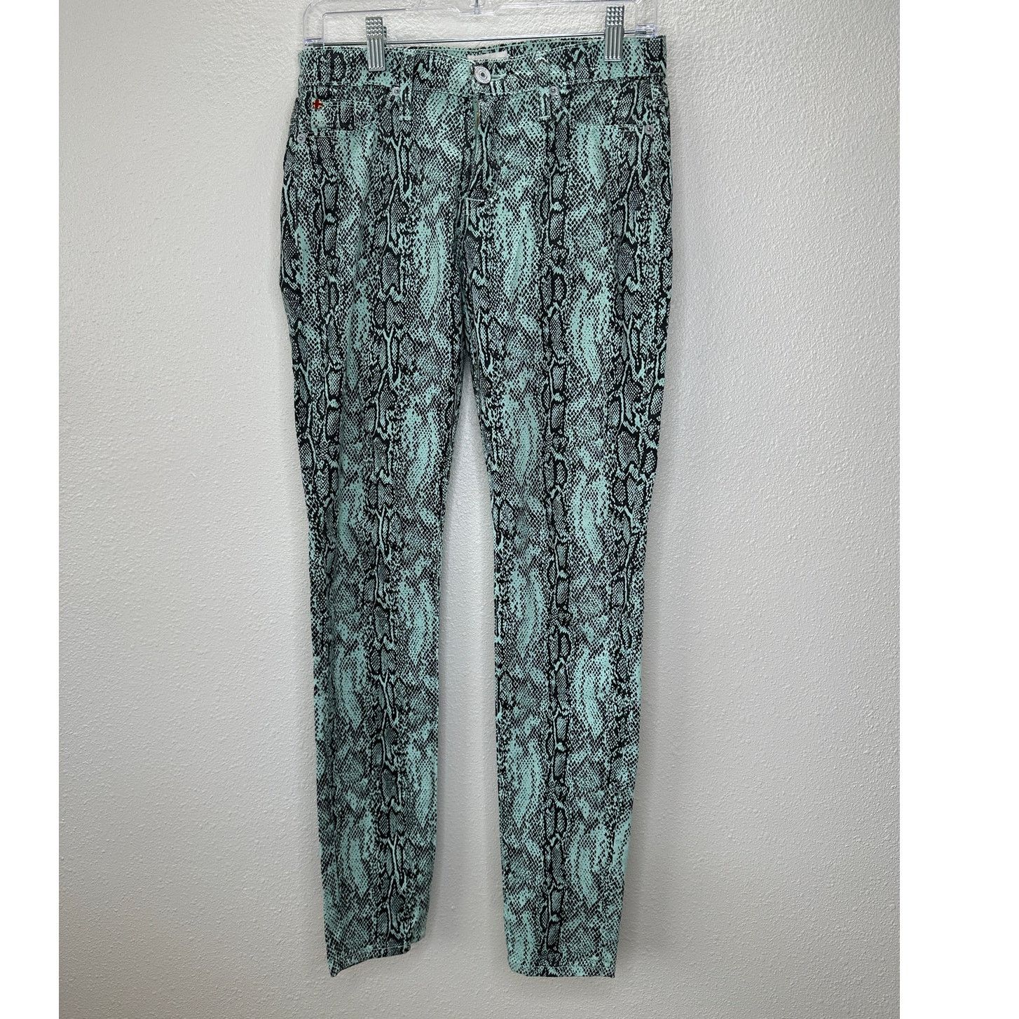 Hudson Hudson Teal & Black Snakeprint Nico Skinny Midrise Jean 26 Size 26" / US 2 / IT 38 - 2 Thumbnail