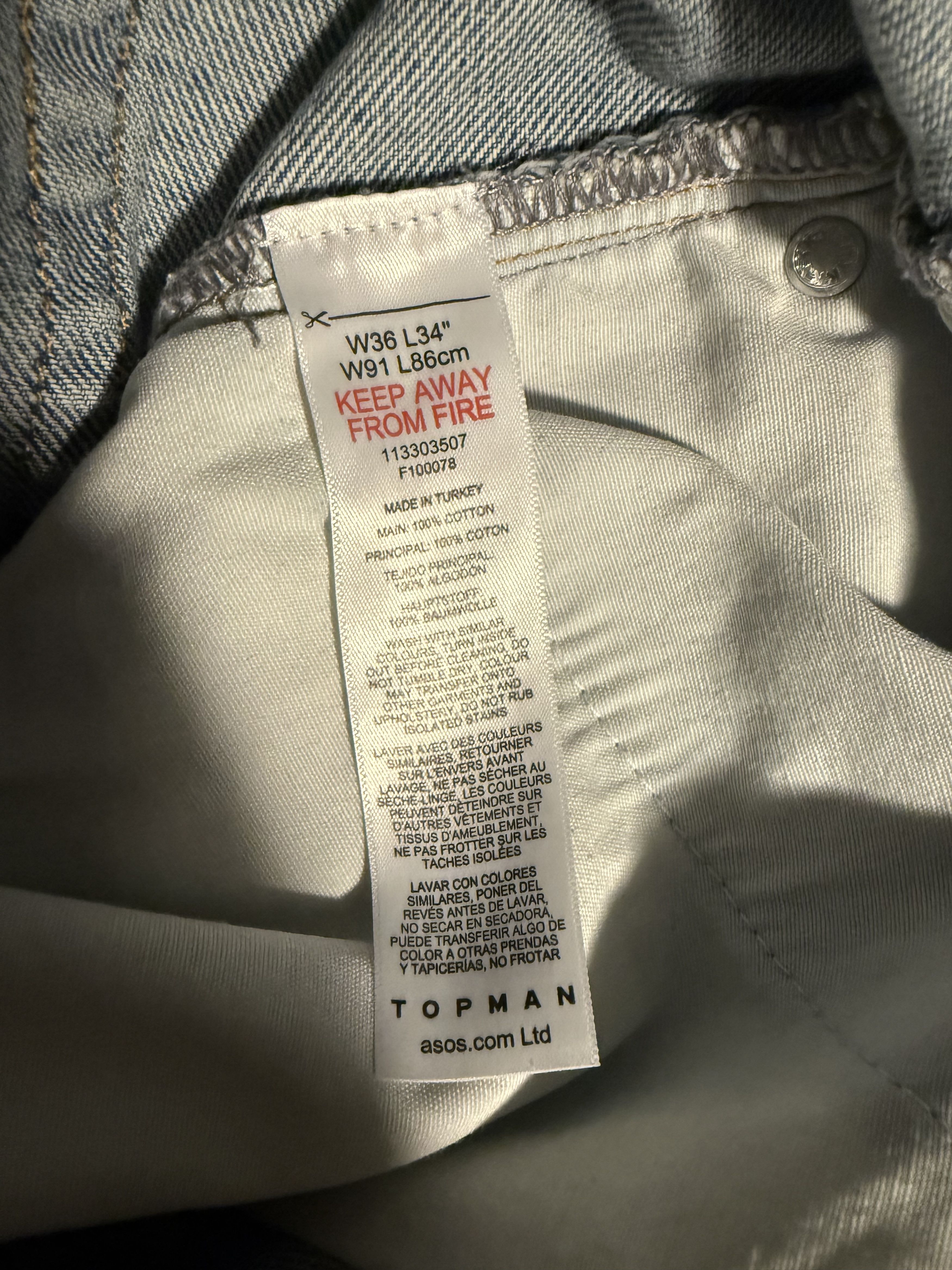 Asos ASOS Topman Jeans Size US 34 / EU 50 - 3 Thumbnail