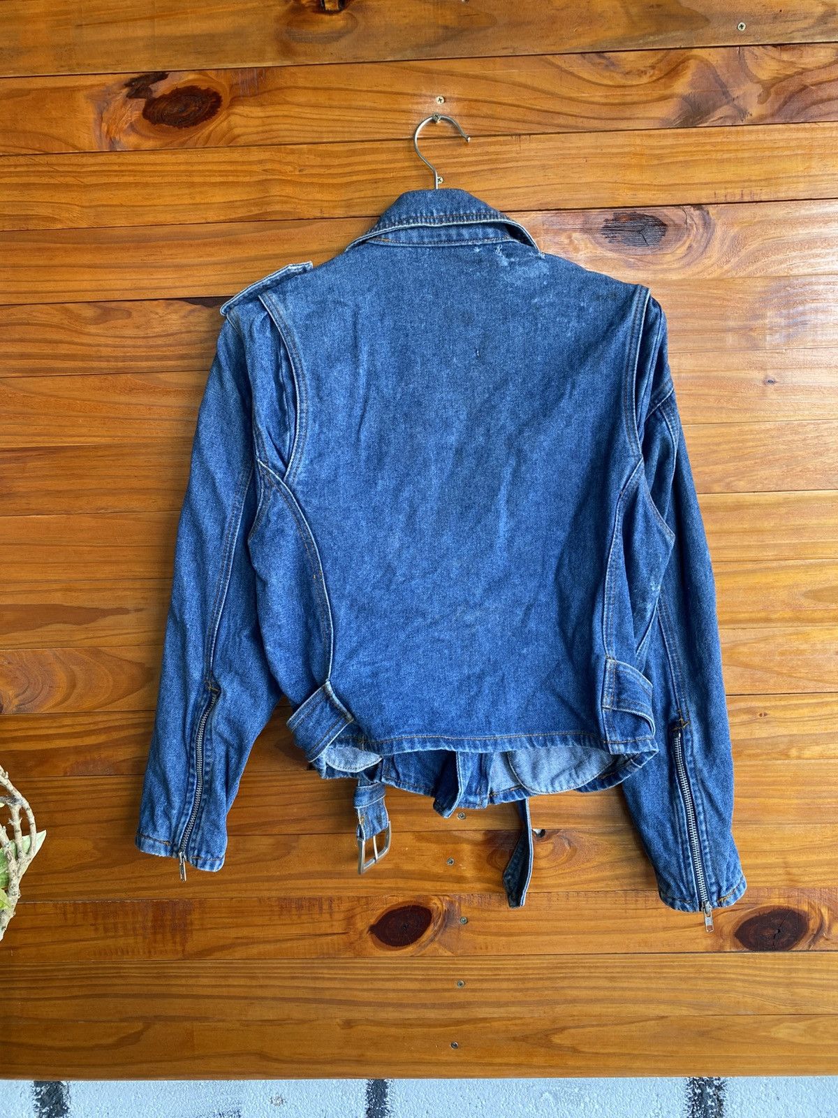 Japanese Brand A2F All About Fashion Vintage Style Denim Motorcycle Jacket Size US S / EU 44-46 / 1 - 8 Thumbnail