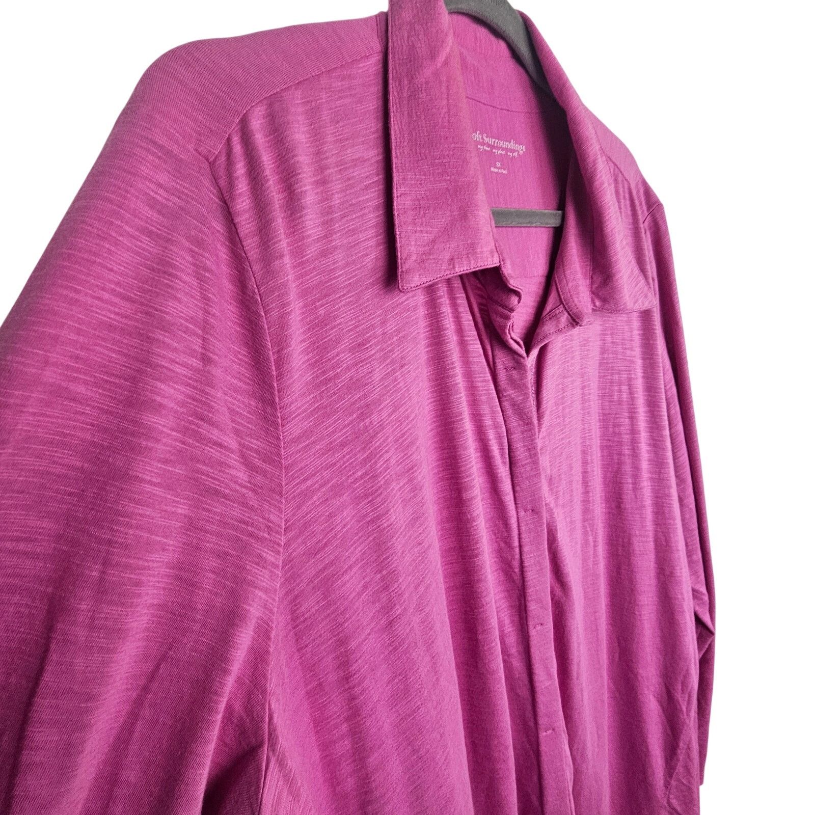 Soft Surroundings Soft Surroundings Womens Pink Button Blouse Size 2X Coastal Size XXL / US 16-18 / IT 52-54 - 5 Thumbnail
