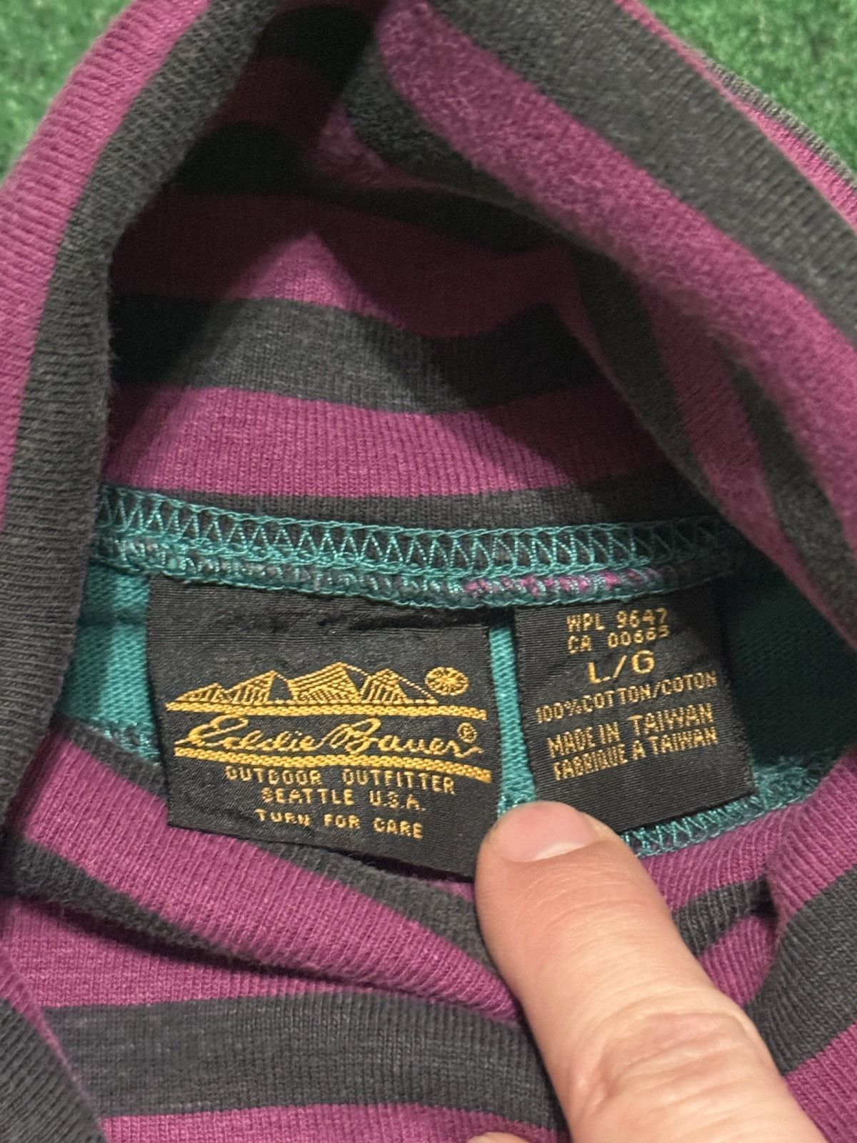 Eddie Bauer Eddie Bauer Stripped 90s Long Sleeve Turtle Neck T Shirt Size US L / EU 52-54 / 3 - 2 Thumbnail